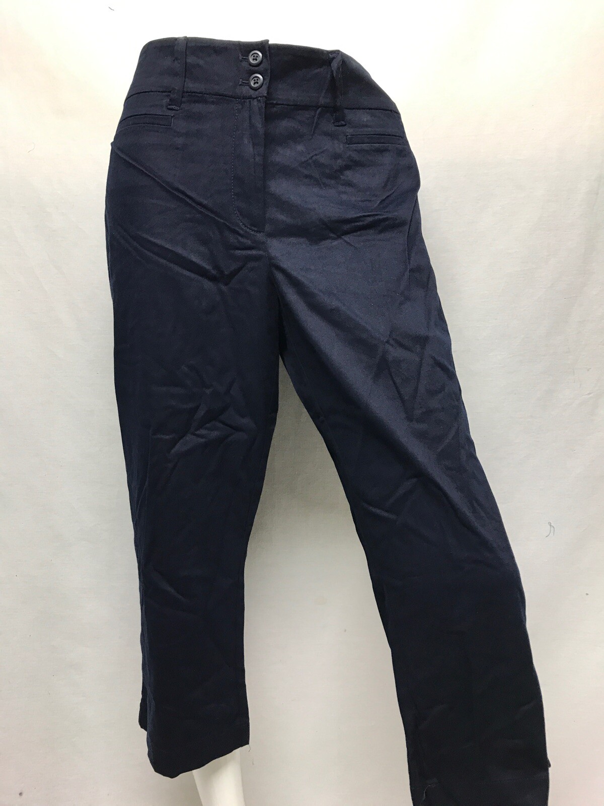 Dean St. Troper France Women’s Capris, Navy Blue Cotton Pants Size Varies New !!