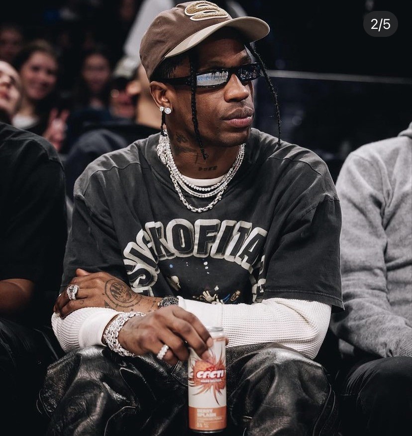 Travis Scott Utopia Era Rick Owens style Sunglasses black frame mirror lens