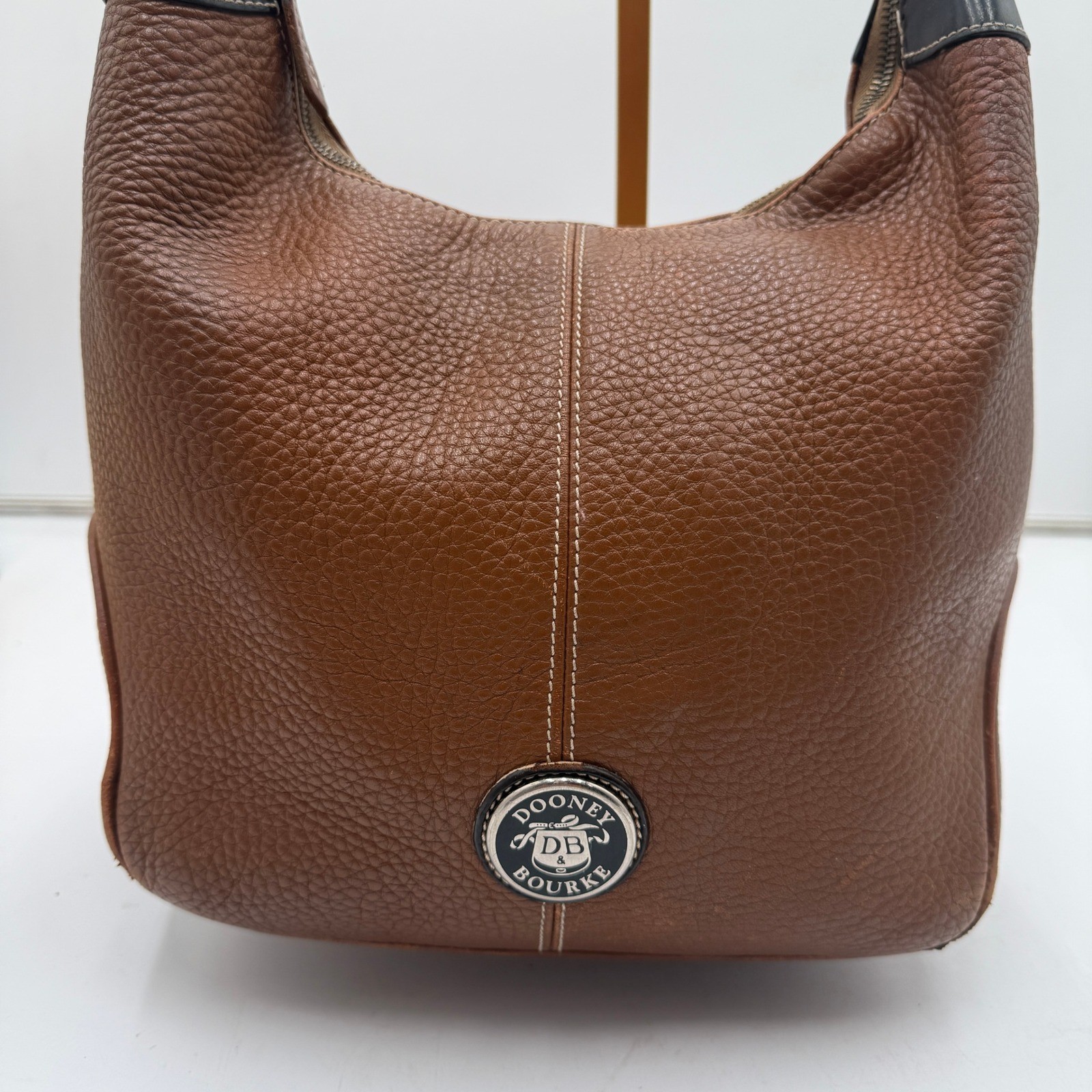 Womens Dooney & Bourke Large Hobo Bag Brown All Weather Shoulder Leather