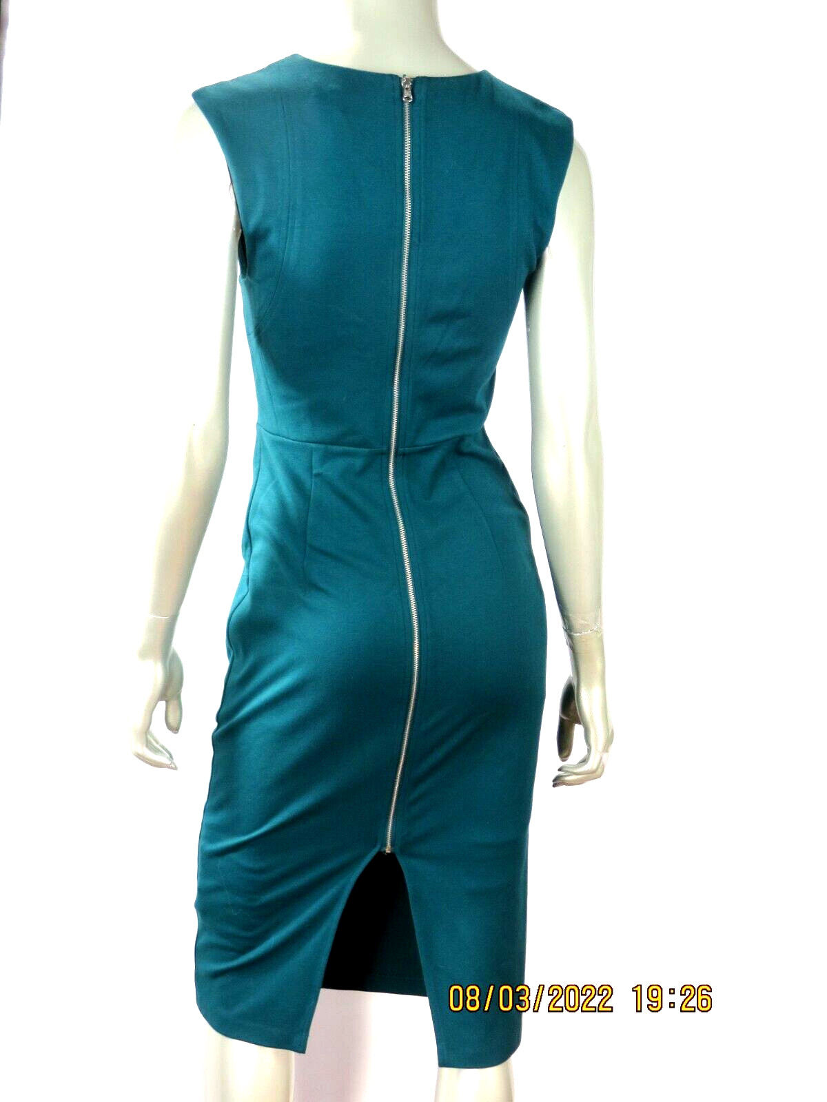 EXPRESS SZ 4 Rayon/Nylon/Spandex Pine Green Back Full Open Zipper Tunic Dress