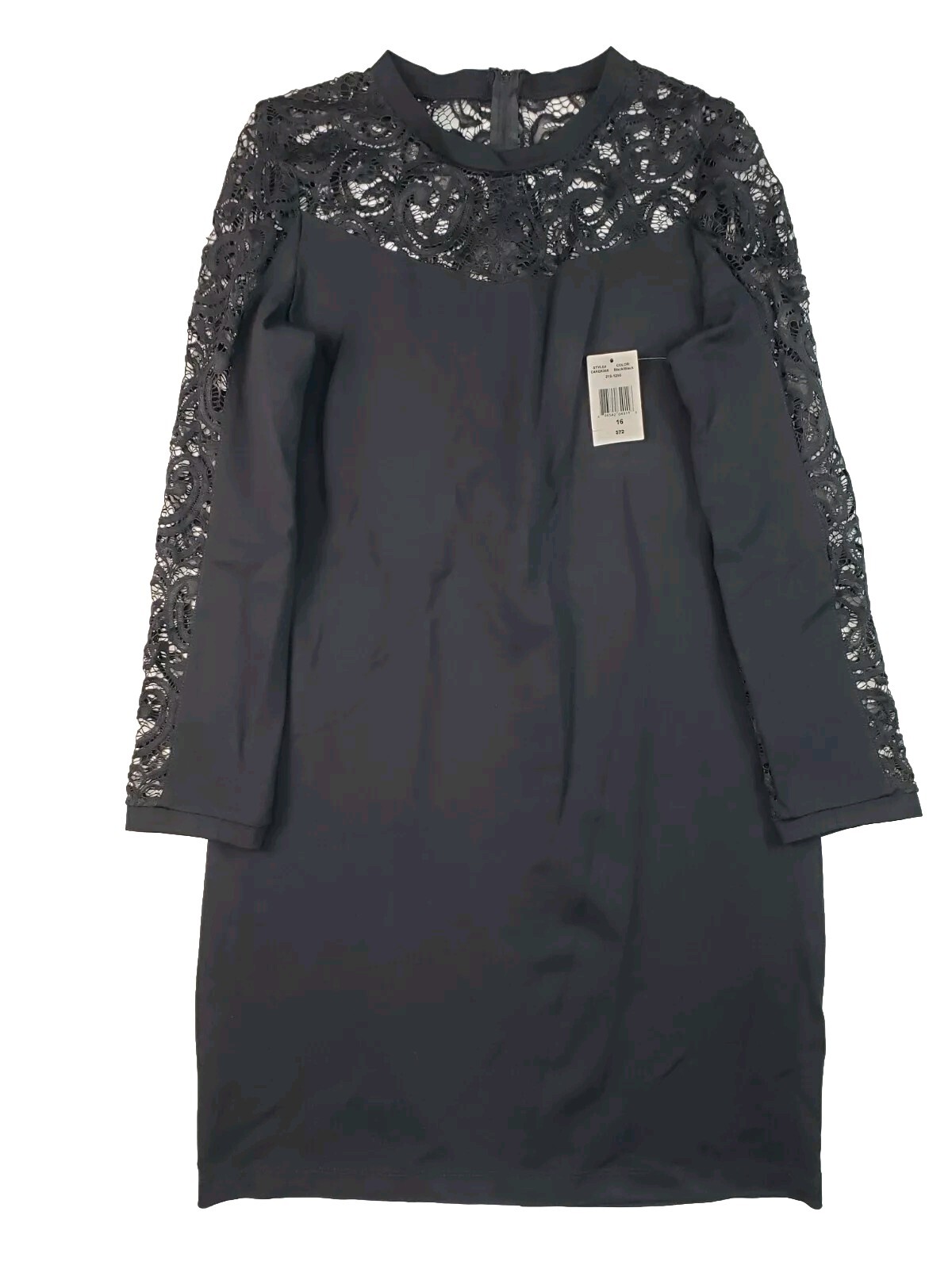 Rebecca B. Women’s Black Dress Size 16 Mesh Lace Sleeves New With Tag