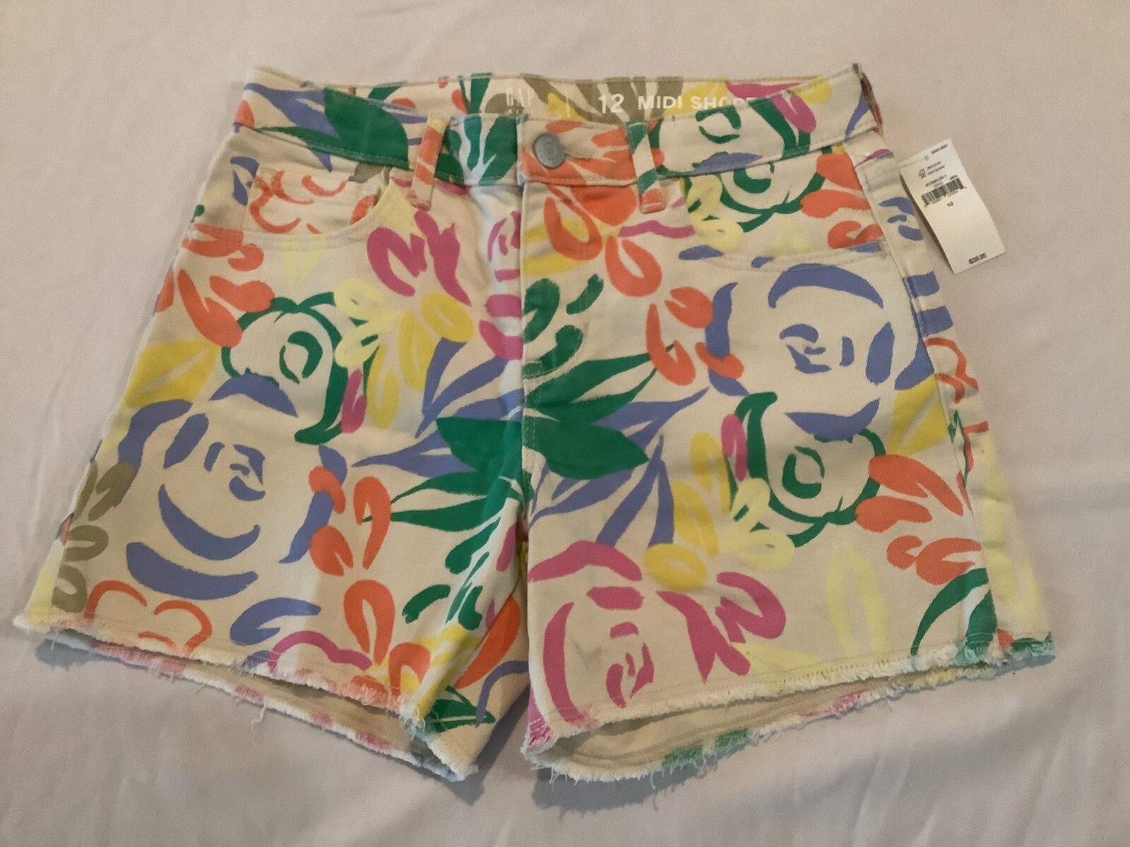 Gap Kids Girls Midi Shorts Multi Color Size 12 Denim Or Canvas $39.95 NWT Box T