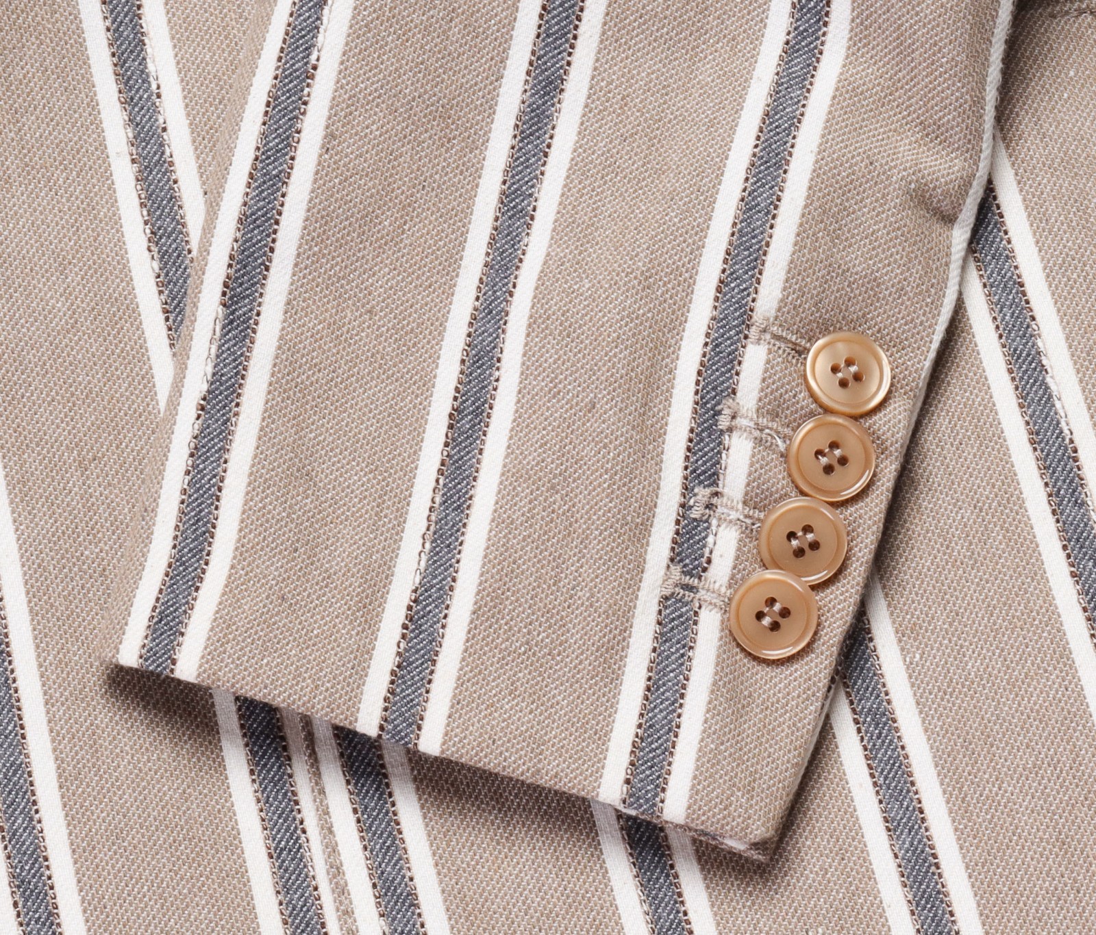 NWT EZZELINO SPORT COAT blazer jacket beige cotton linen striped luxury Italy 48