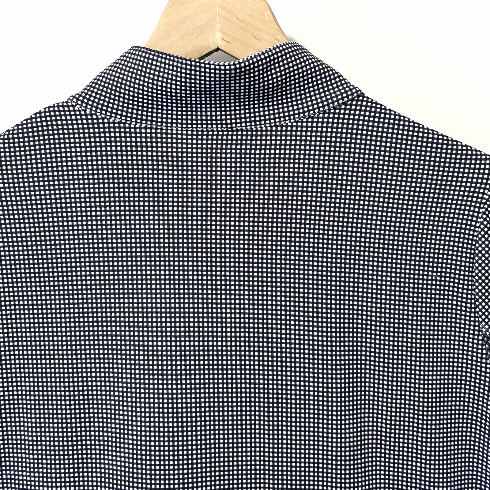 IBKUL Long Sleeve Mock Neck Top Black Gingham Mini Check Print Size Medium