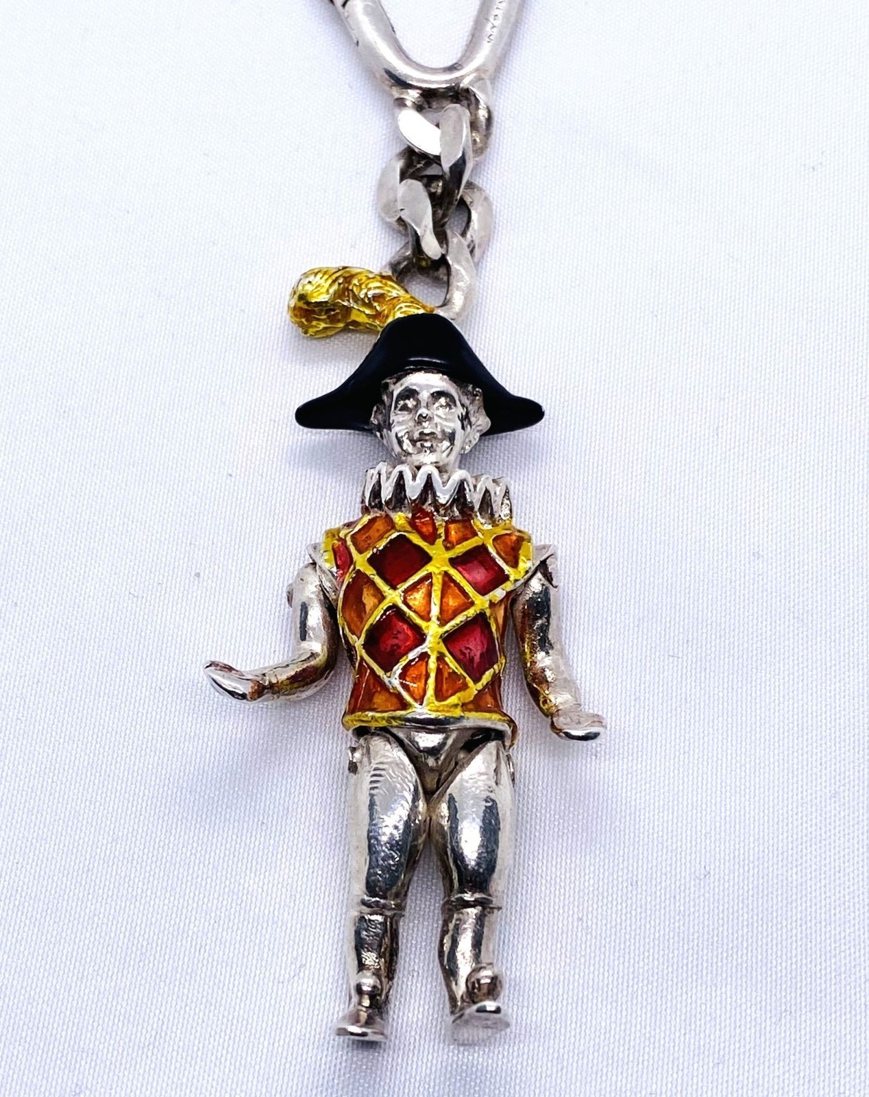 Tiffany & Co Circus Collection Gene Moore Sterling Enamel Harlequin Key Chain