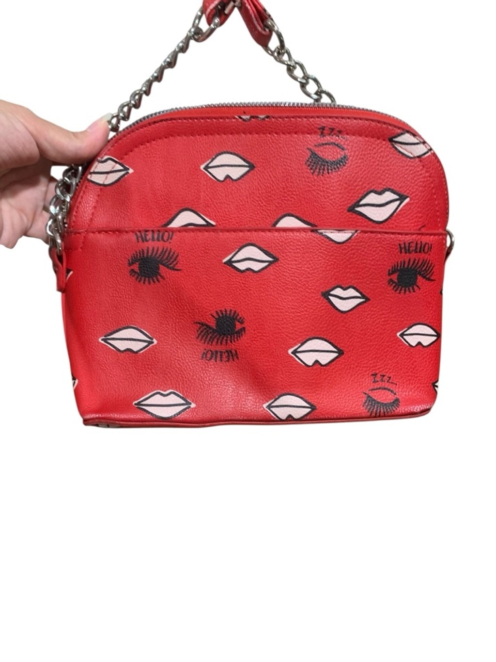 Women’s Betsey Johnson Lips Crossbody Bag One Size Red Black