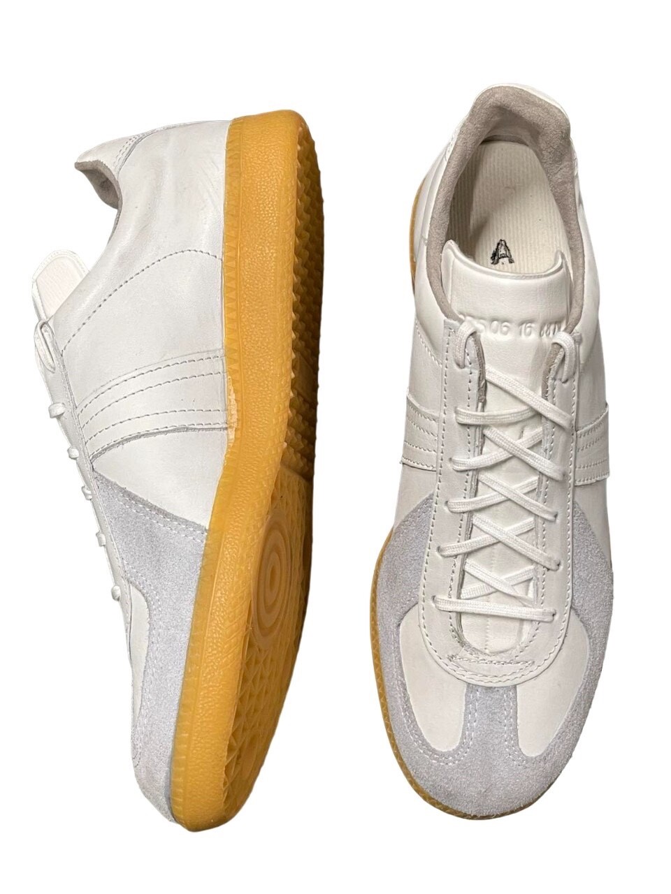 GENUINE German Army Bundeswehr Vintage Leather Trainers White