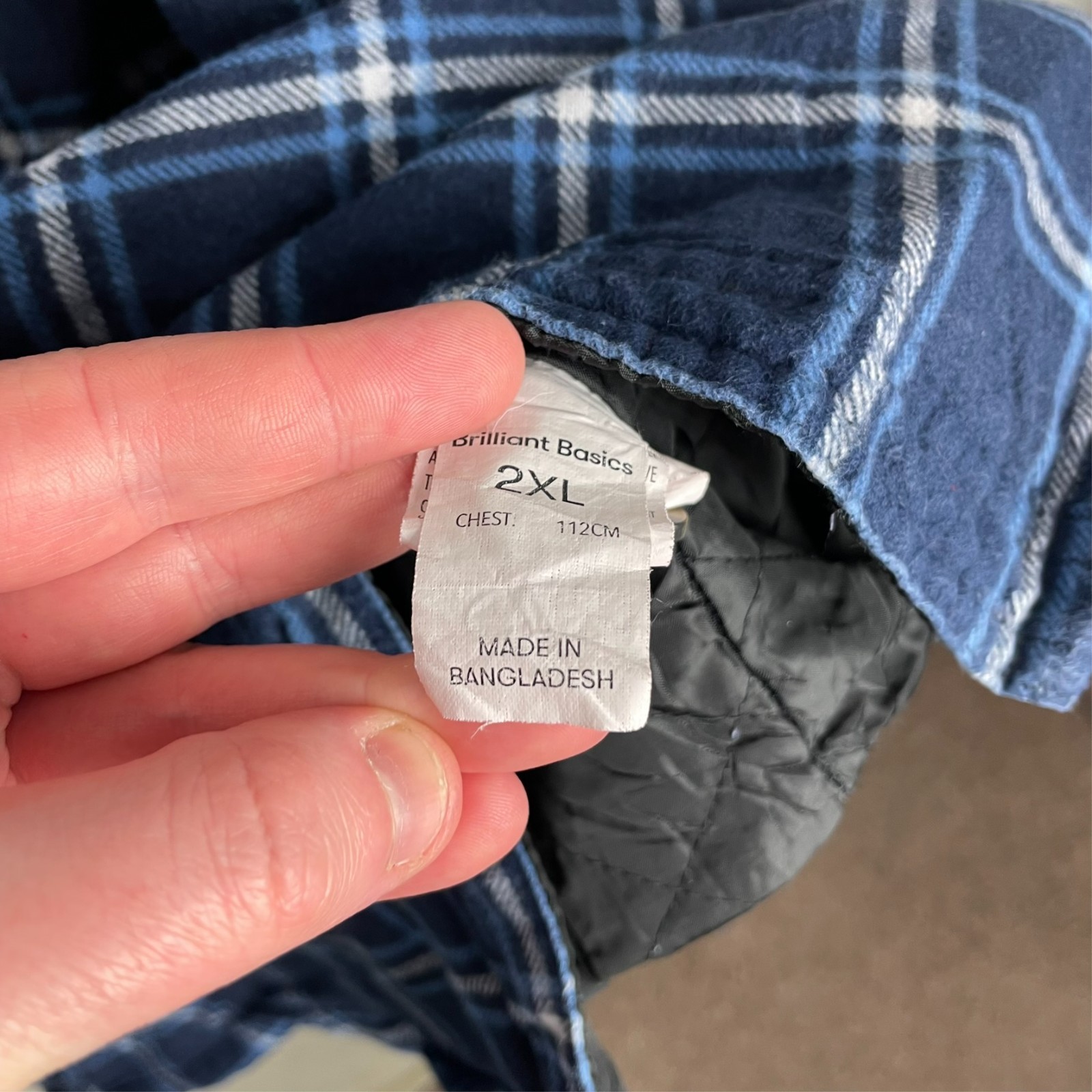 Men’s Lined Blue Flannel Shacket Jacket Size XL Extra Large Striped Button Up