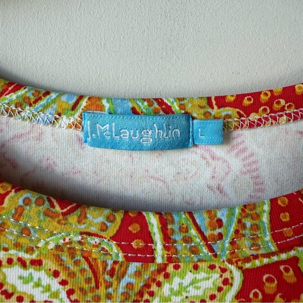 J. McLaughlin Catalina Cloth Damask Print Top L Multicolor