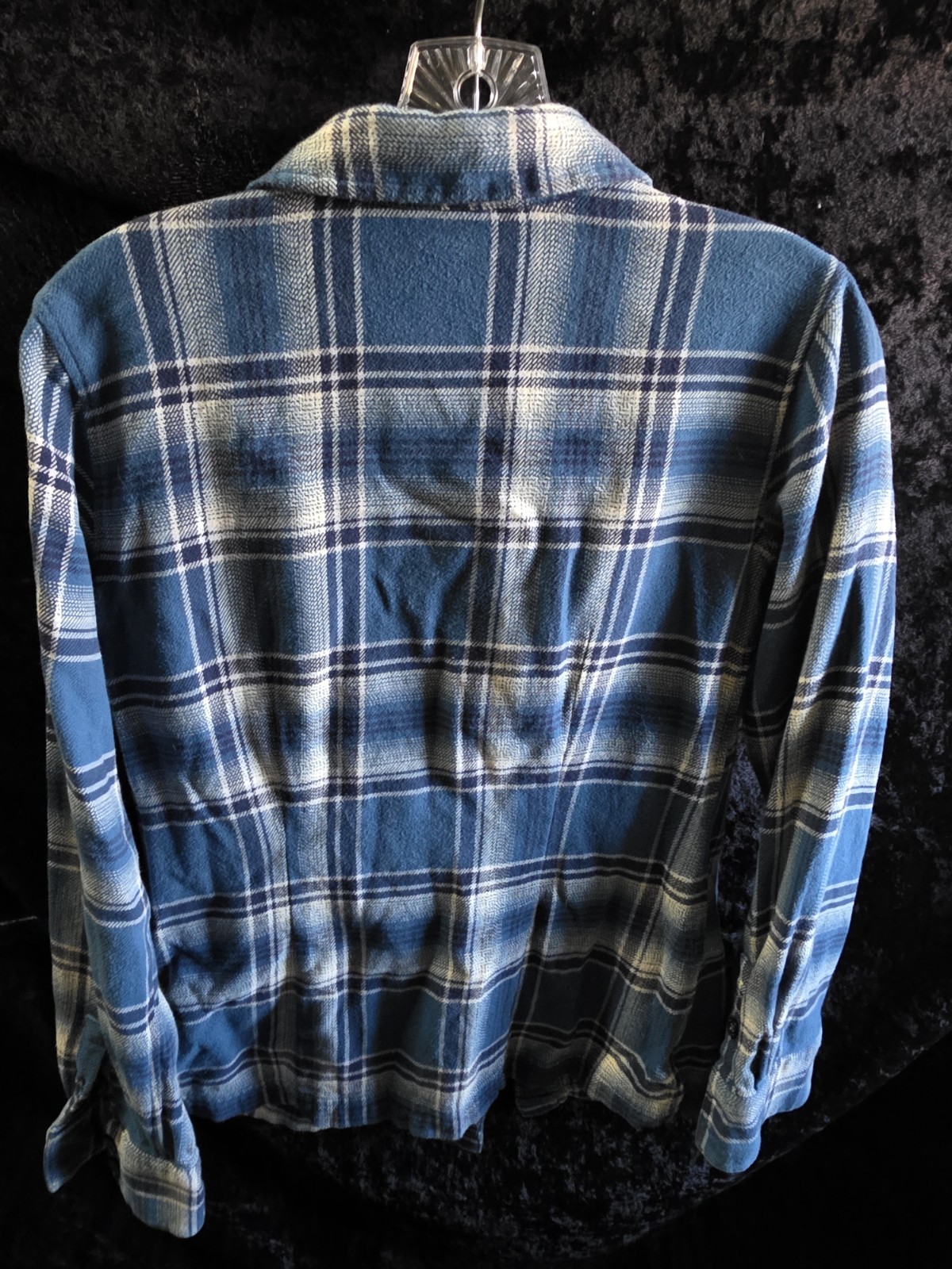 Patagonia Organic Cotton Flannel Blue Plaid Fjord Button Up Shirt Women’s Size 2