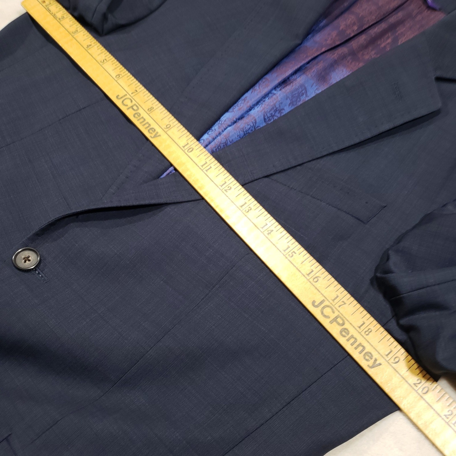 Ted Baker Suit Mens 38R Navy Blue Wool Jarrett CT Endurance Micro-Check 2-Piece