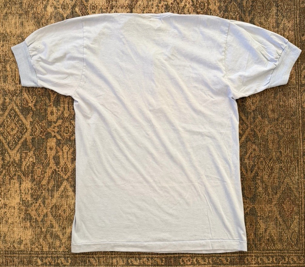 VTG 60s Race Brand Goldstar Light Blue Henley T-Shirt Mens 42 (M) Single Stitch