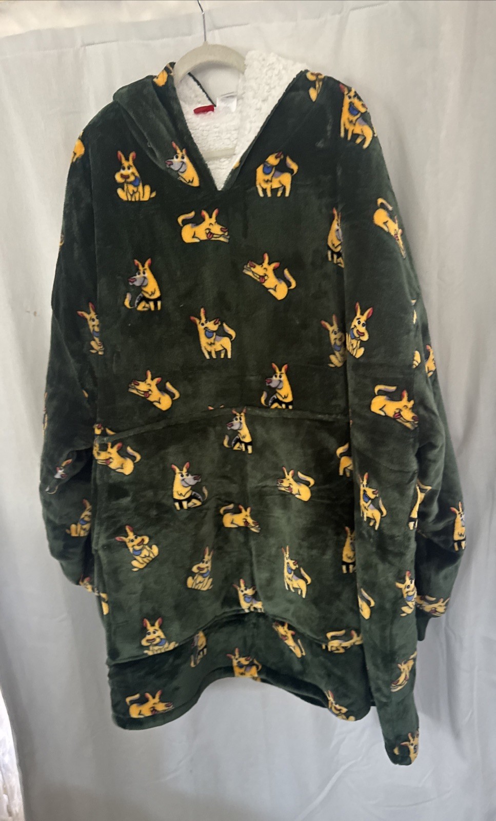 Oodie Oversized Blanket Hoodie Sherpa Adult One-Size All Over Dog Print
