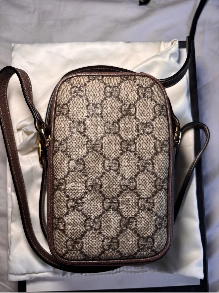 Gucci Ophidia GG Supreme Double Zip Shoulder/Crossbody bag