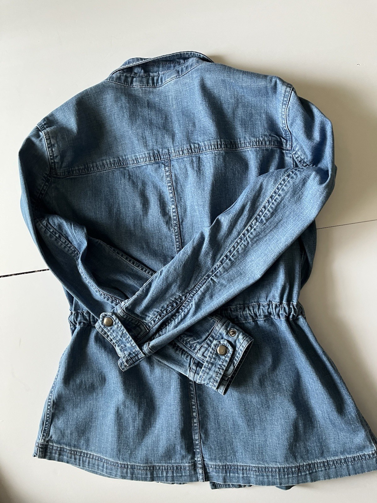Stylish Ladies Jean Jacket Small by Style And Company Drawstring waist