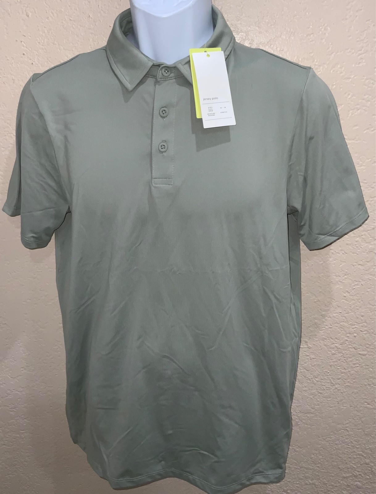 Jersey Polo Shirt All in Motion Wicking Stretch No Roll Collar COLOR CHOICES