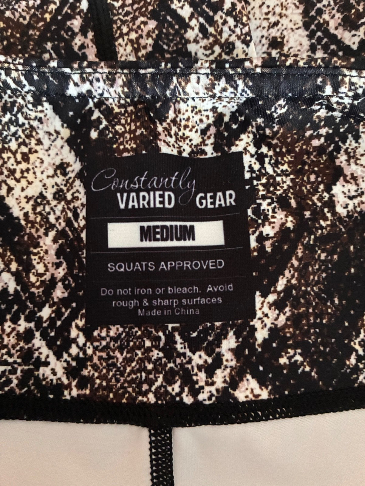 Constantly Varied Gear CVG Squat Proof Capri Snake skin