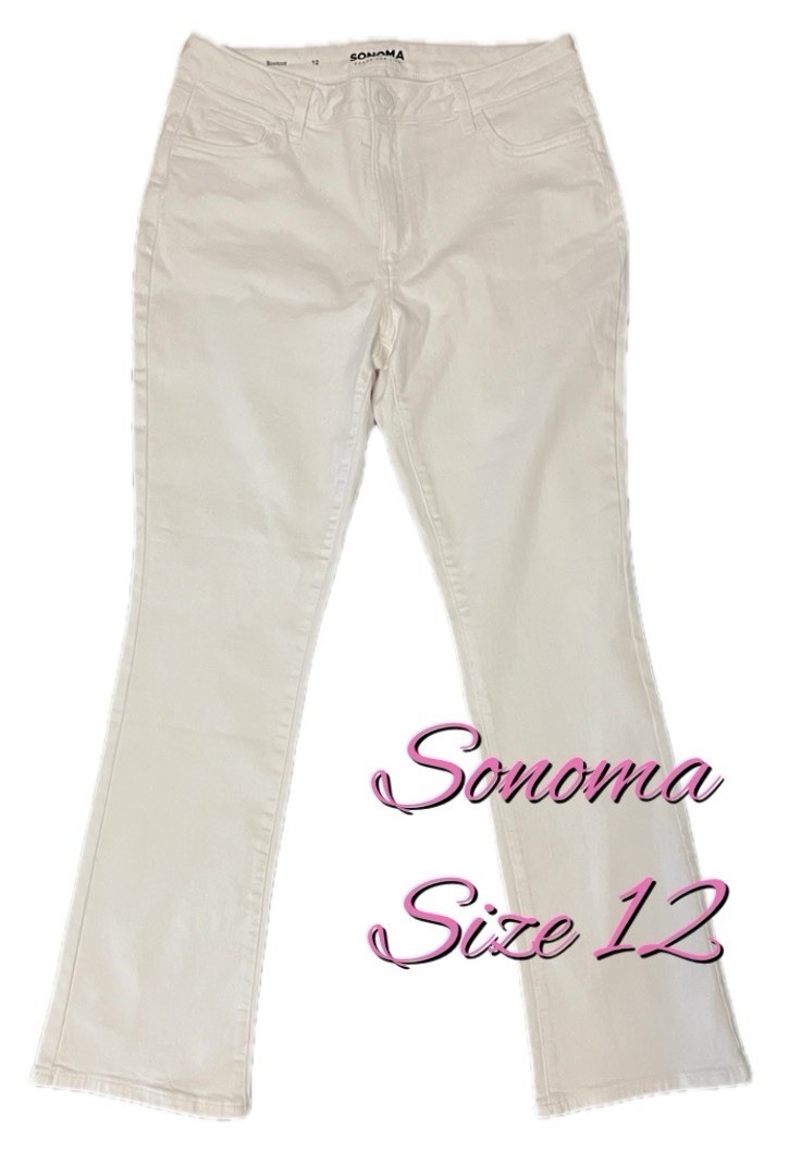 Sonoma Goods For Life Women’s White Bootcut Jeans 5-Pocket Size 12. Never Worn!