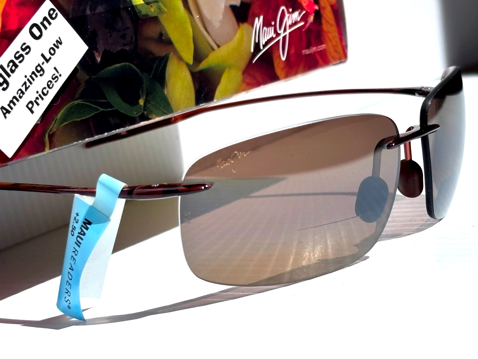 Maui Jim BREAKWALL Rootbeer POLARIZED HCL Bronze 2.5 READER Sunglass H422-2625