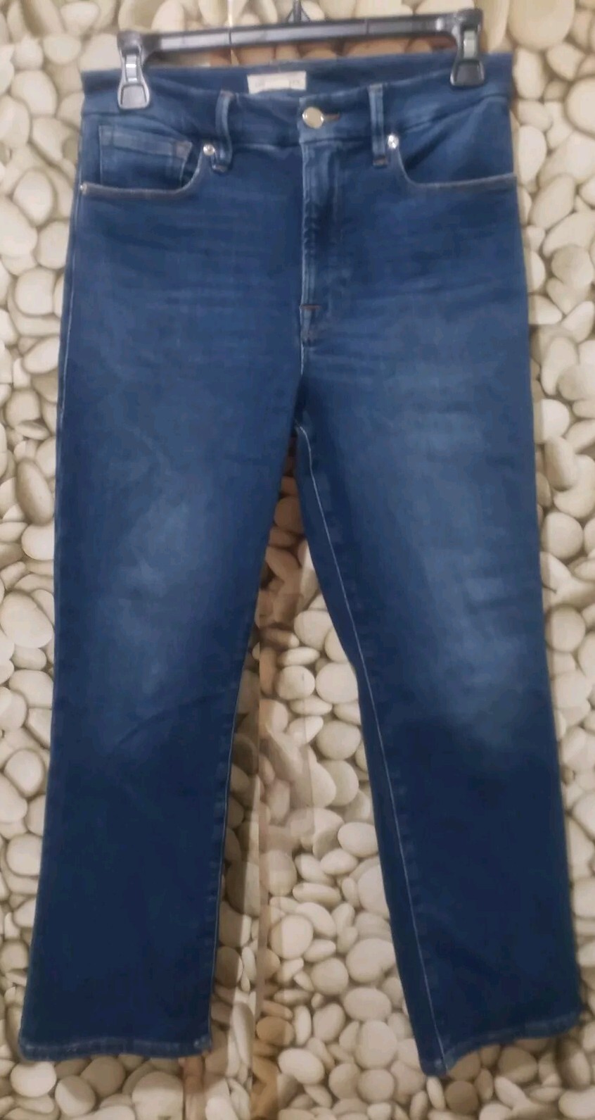 Good American Jeans Womens Size 6/28 Cropped Mid Rise Stretch Denim Zip Casual