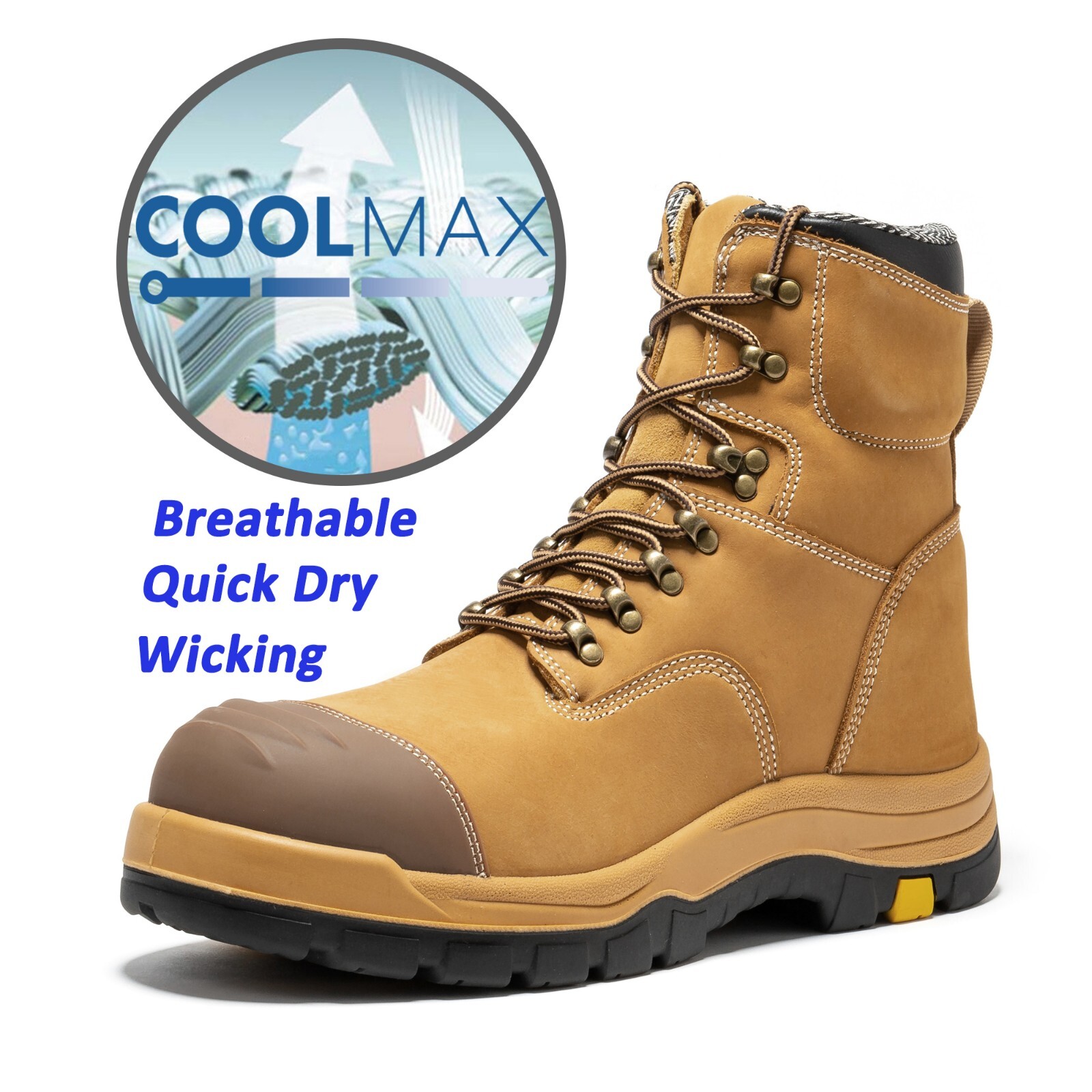 ROCKROOSTER 6″ Steel Toe, YKK Zipper Slip Resistant Safety Oiled Leather Shoes