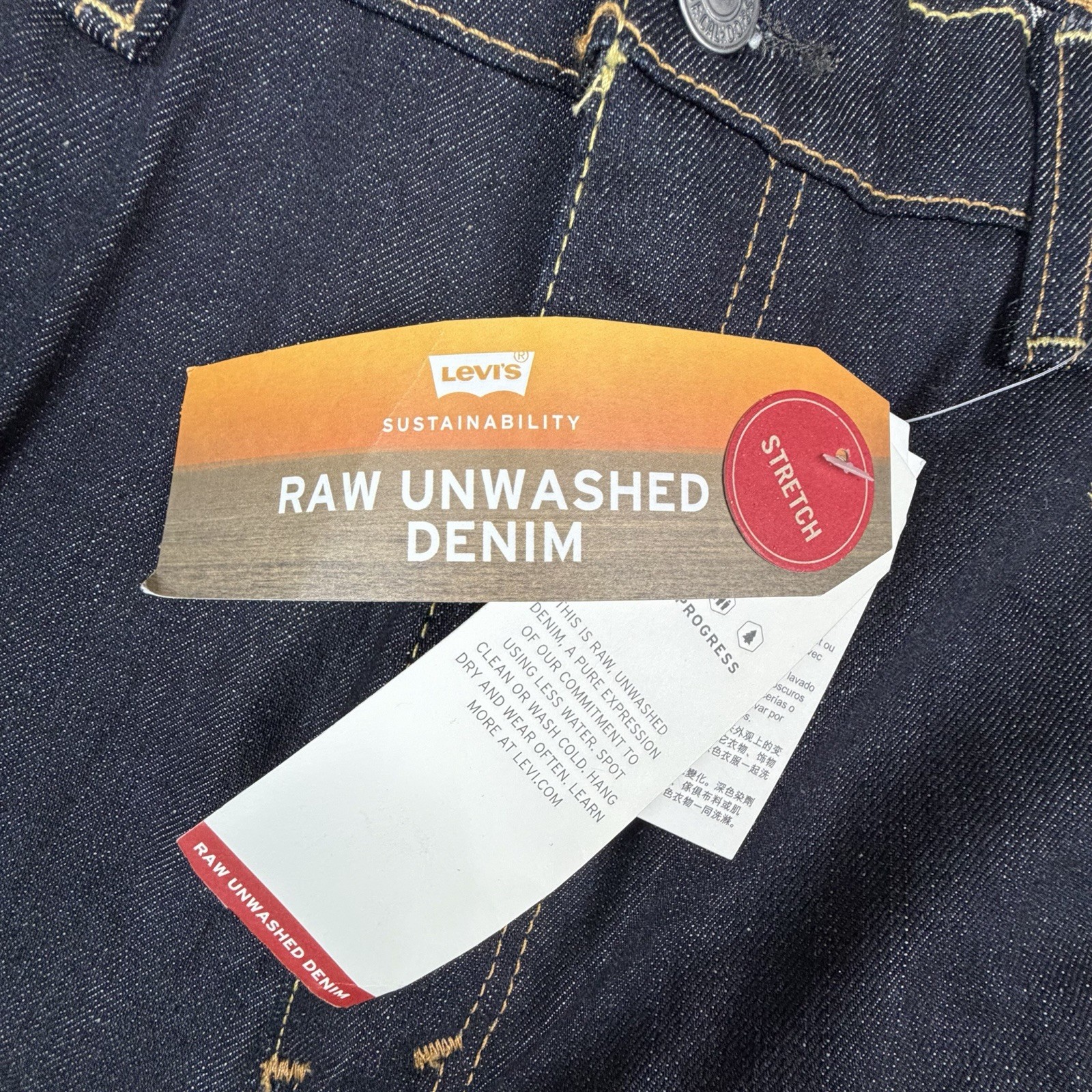 LEVI’S 541 ATHLETIC FIT RAW UNWASHED BLUE DENIM MEN SIZE 38X34 ZIP FLY NWT