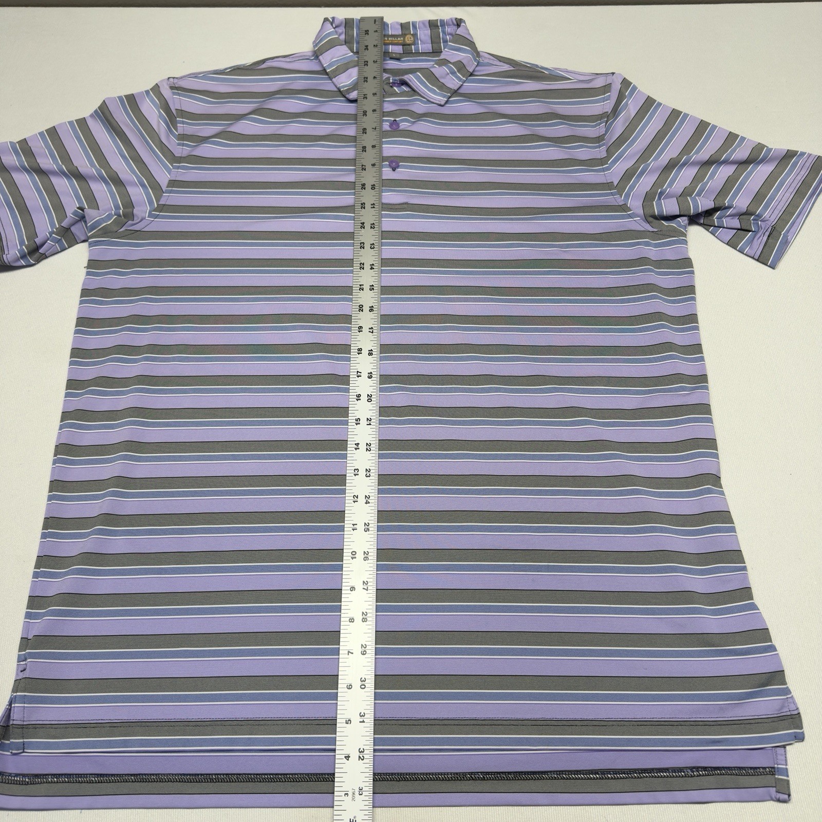 Peter Millar Men’s Purple Striped Summer Comfort Large L Golf Active Performance