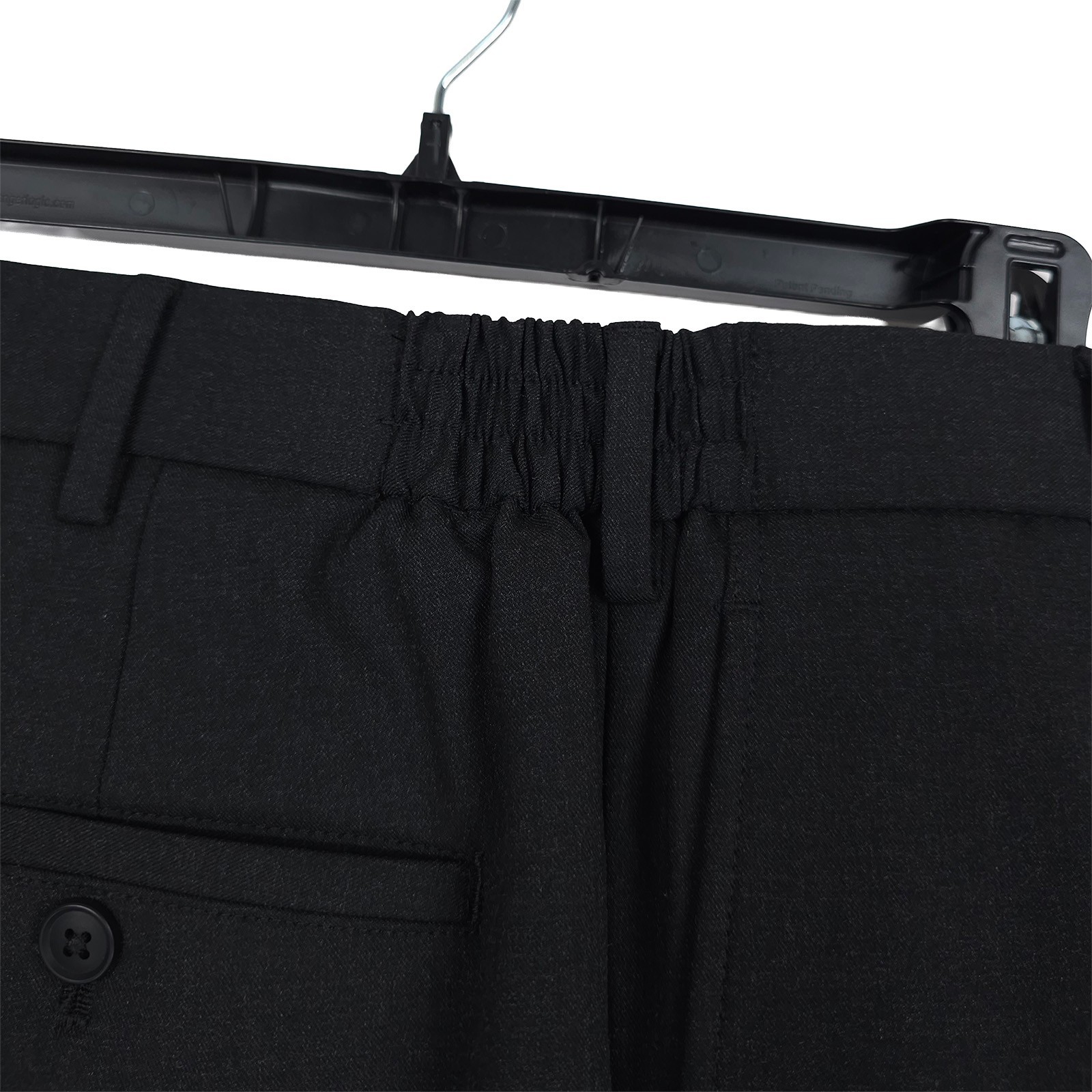 Tommy Hilfiger Mens Relaxed Fit Dress Pants 34×32 Charcoal Grey Pleated Stretch