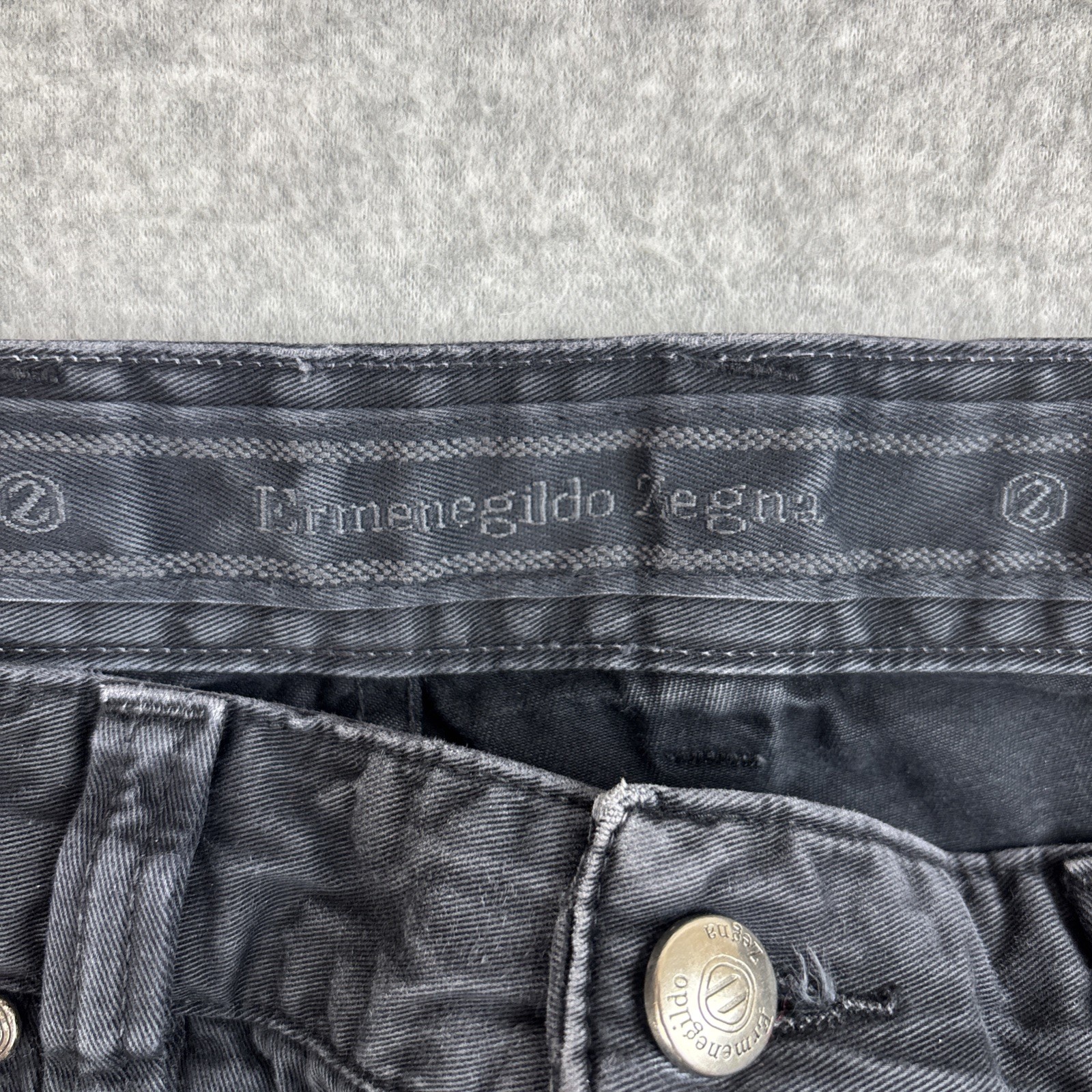 Ermenegildo Zegna Chino Men’s 34 Black Straight Leg Cotton Jeans (33×30 Actual)