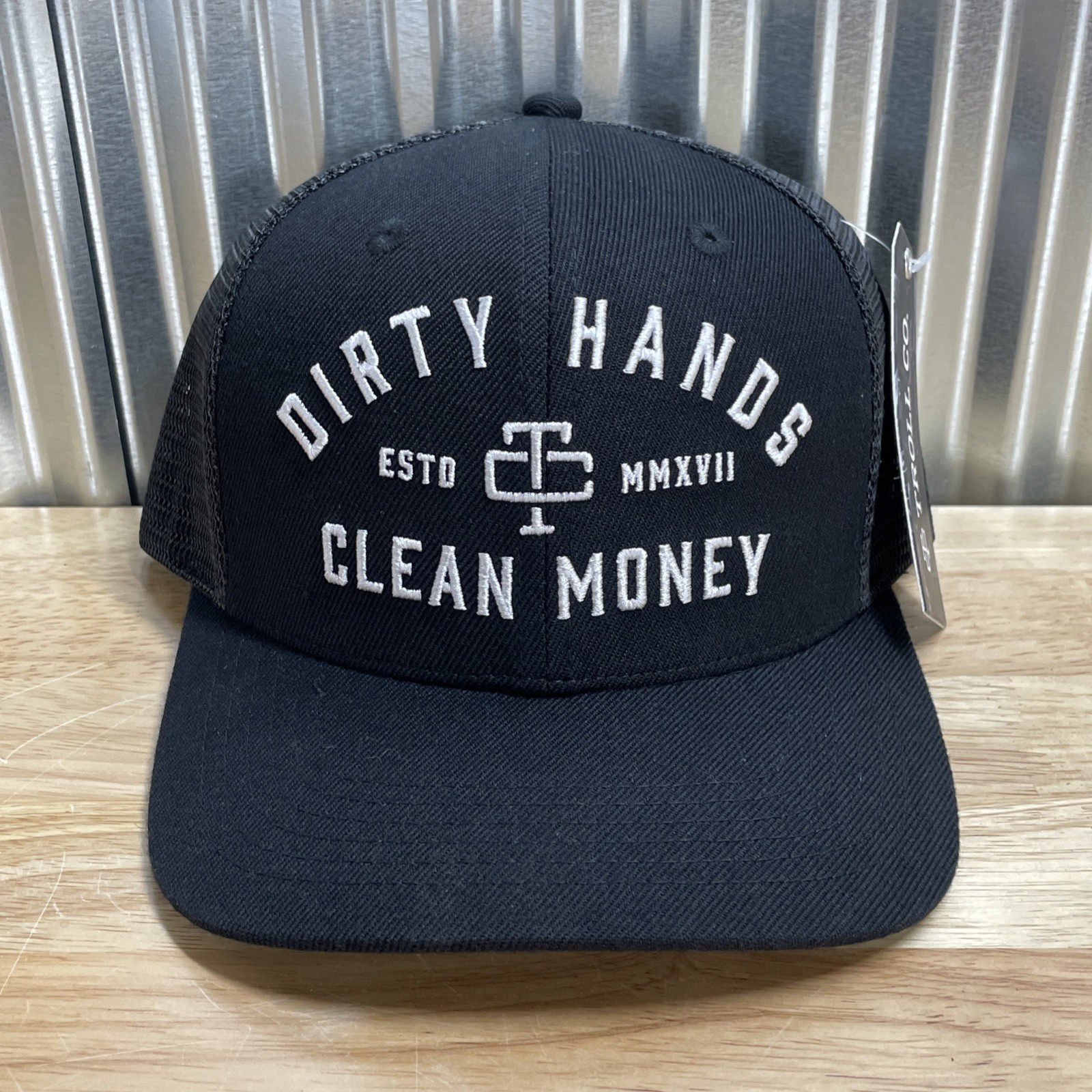 Troll Co. Dirty Hands Clean Money Curved Brim Hat Cap Black NEW