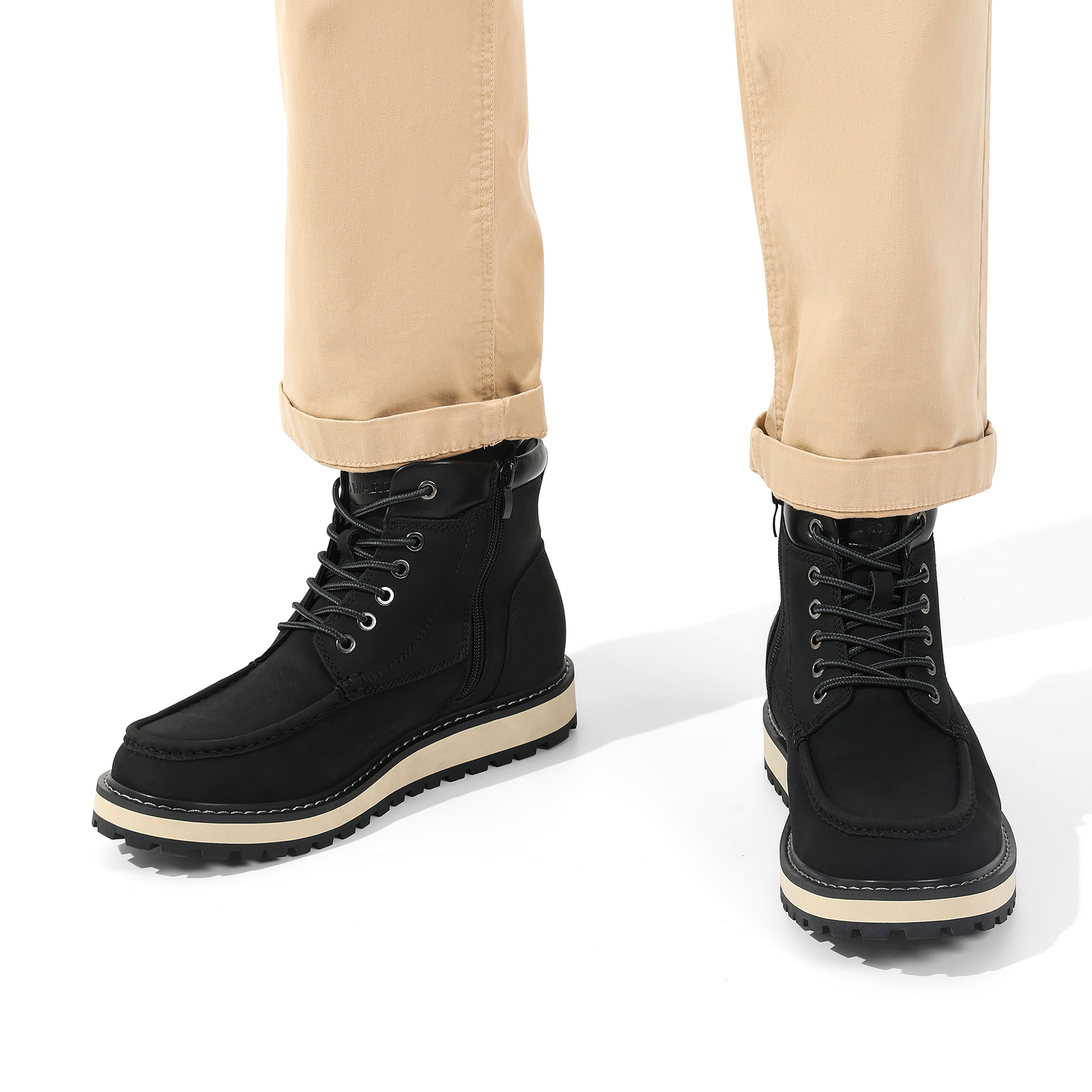 Men’s Moc Toe Boots Comfortable Lightweight Formal Casual Wedge Boots Shoes