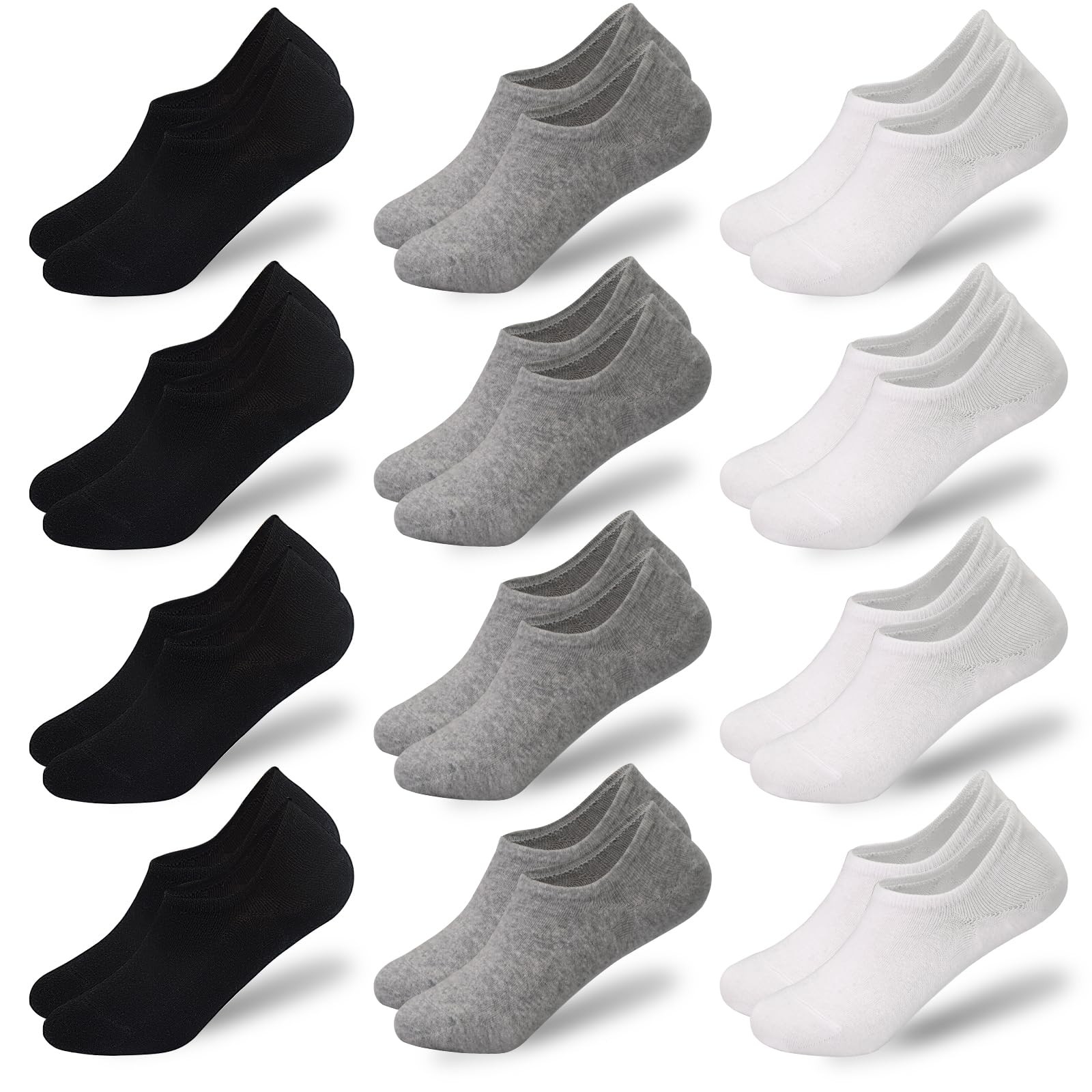 No Show Socks Men 12 Pairs Invisible Socks with AntiSlip Silicon Sneakers Fla…