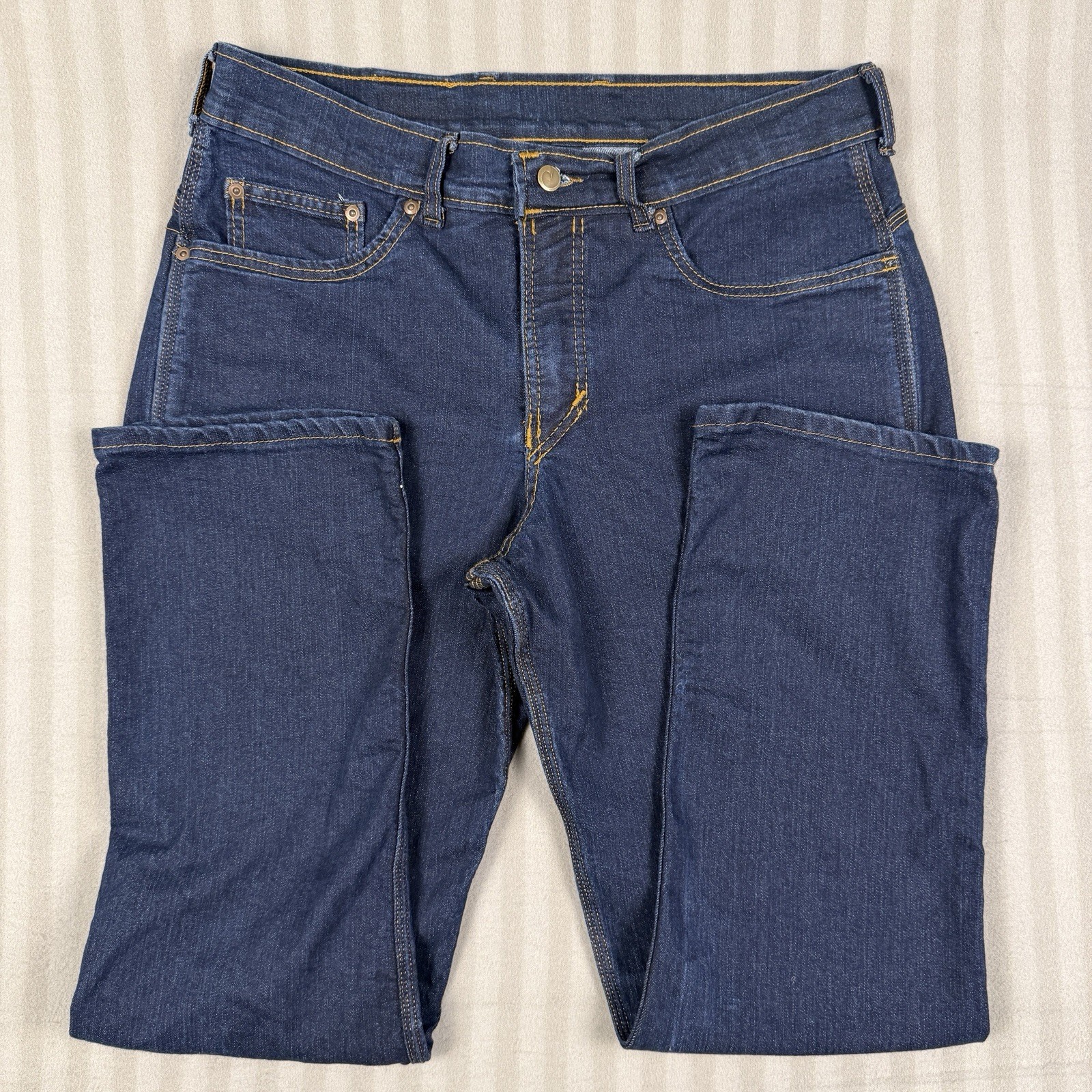 Origin Delta D68 Flex Jeans Men’s 36×30 Blue Dark Wash Straight Stretch USA Made