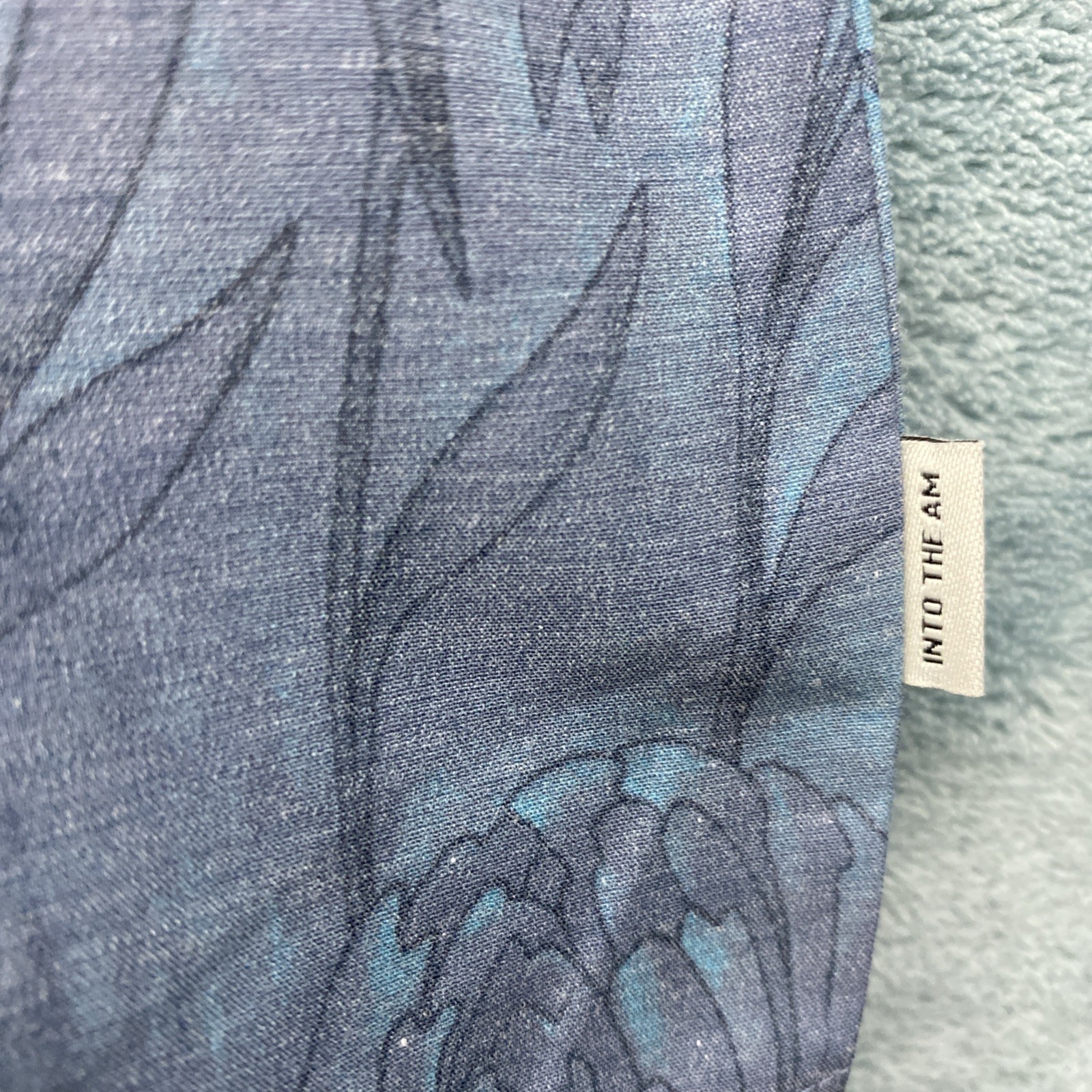 Into The AM Relaxed Button Up Blue Tonal Floral Short Sleeve Casual Mens 2XL