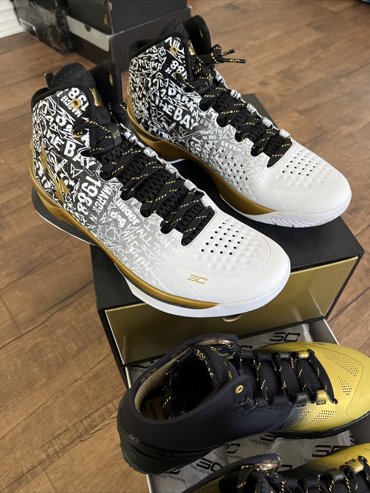 Under Armour Curry Back 2 Back B2B MVP Pack Warriors Championship Size 10.5