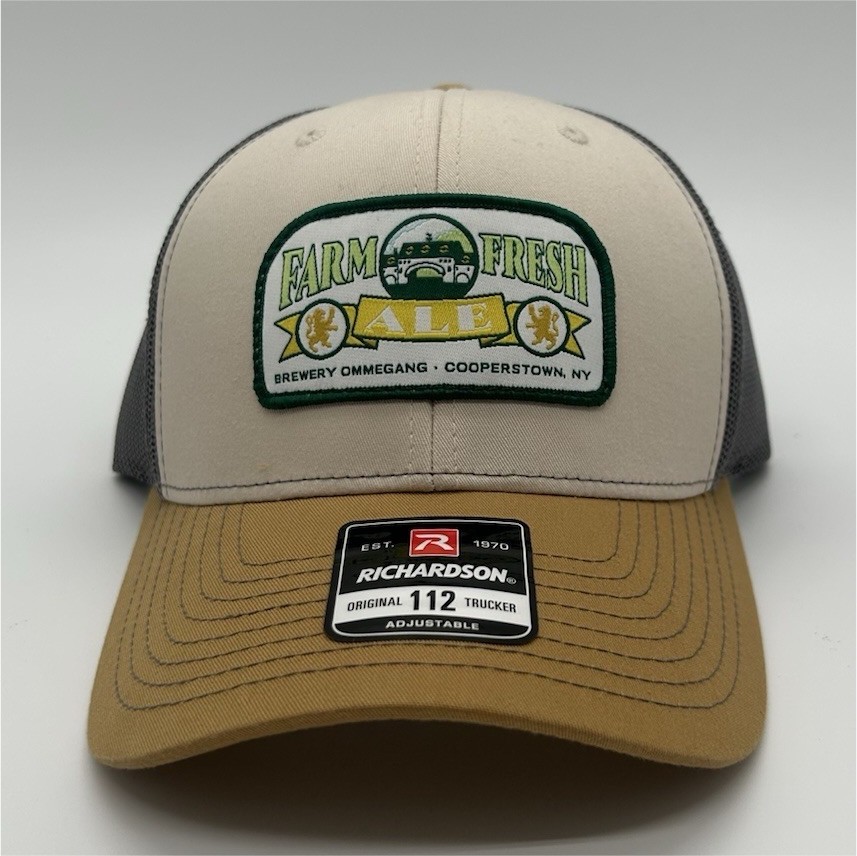 Richardson 112 Trucker Hat Patch Mesh Back Adjustable Tan/Gray/Green One Size