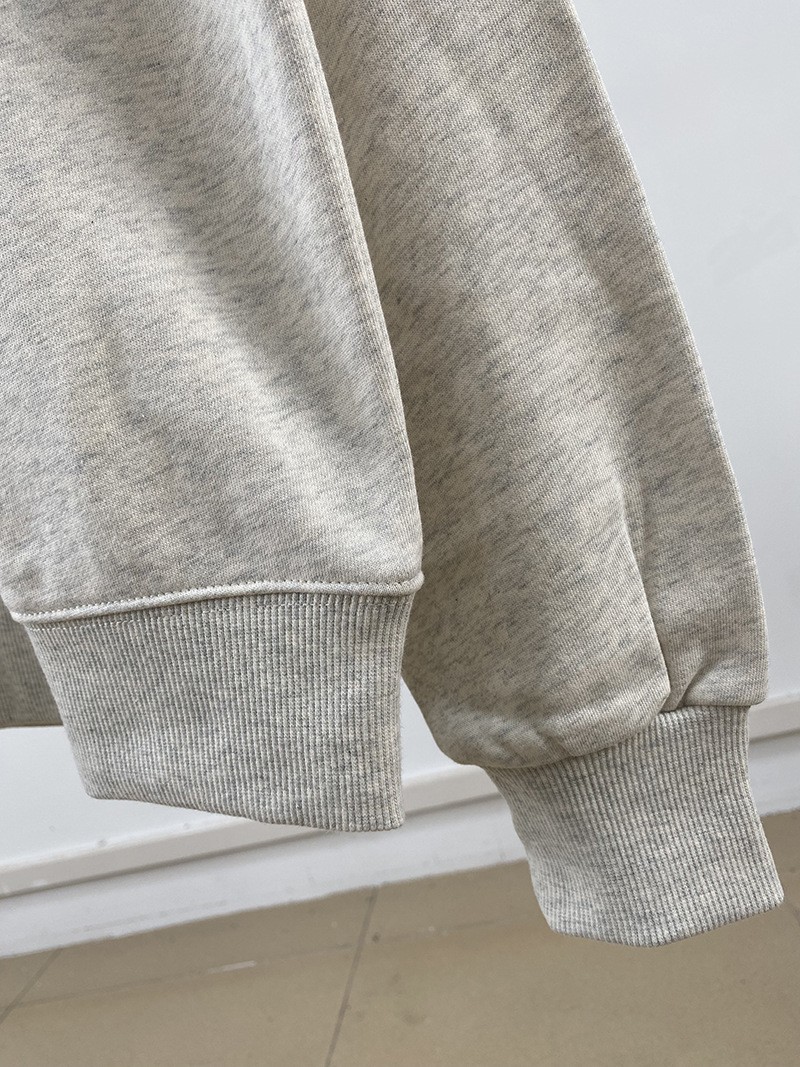 PARKE New Embroidered Mock Neck Stand Collar Loose Women’s Sweatshirt