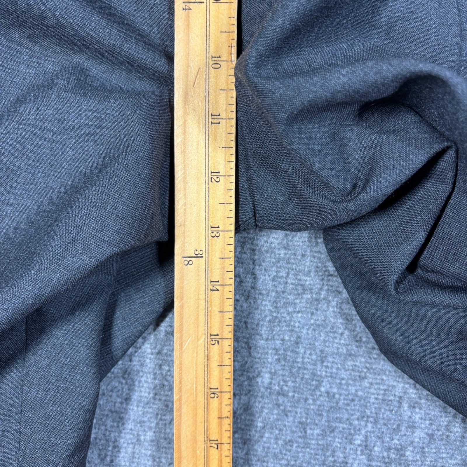 Bert Pulitzer Mens 42W 30L Charcoal Gray Wool Blend Pleated Cuffed Dress Pants