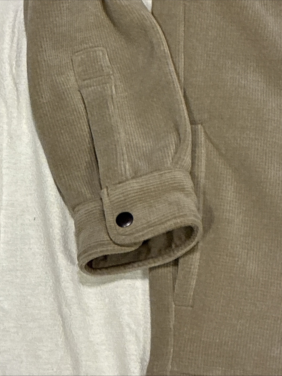 Copper and Oak Men’s Shirt Jacket XL Beige Snap Up Shacket Cozy Collar Normcore