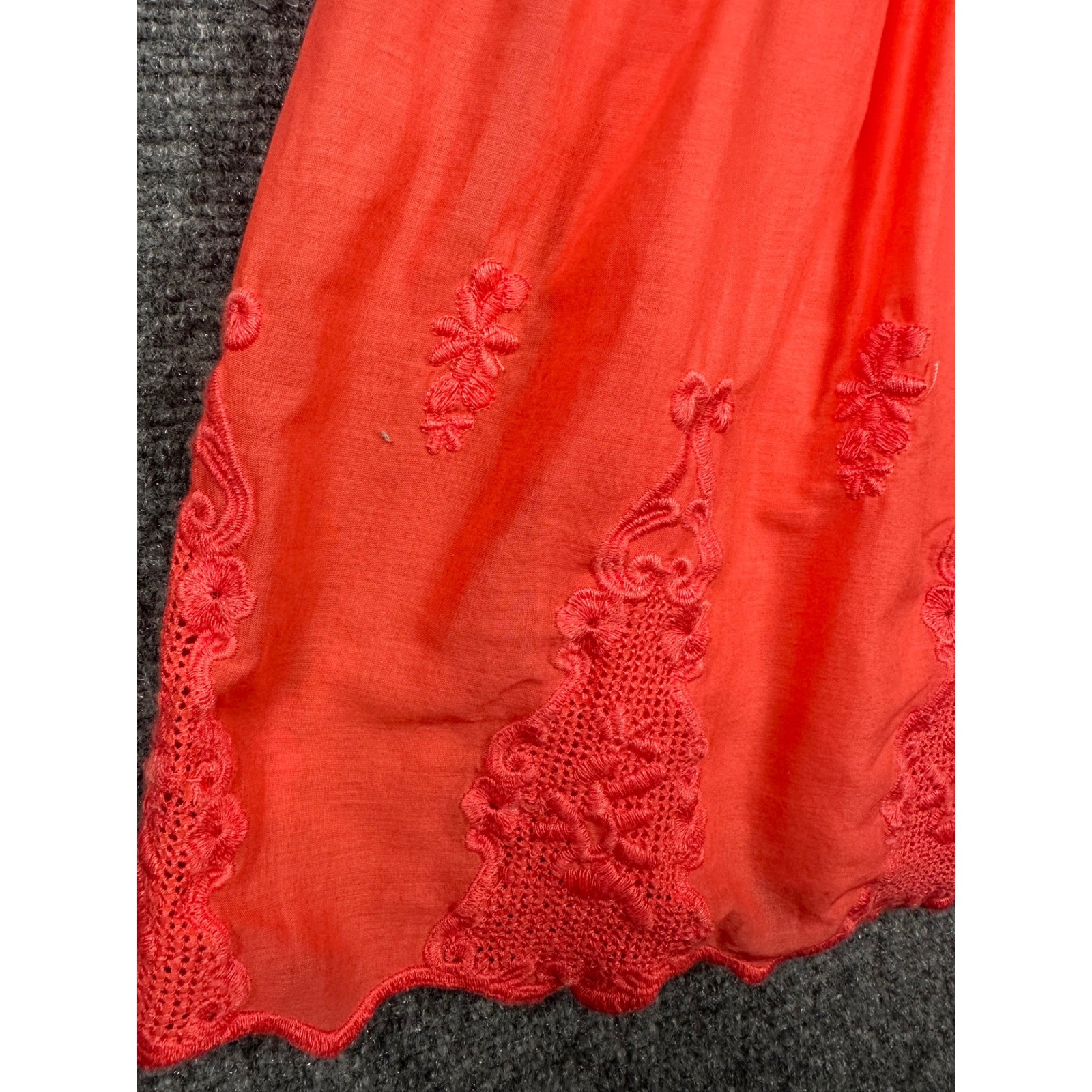 Old Navy Womens Boho Eyelet Crochet Fit and Flare Sun Dress Coral Size 8 Summer