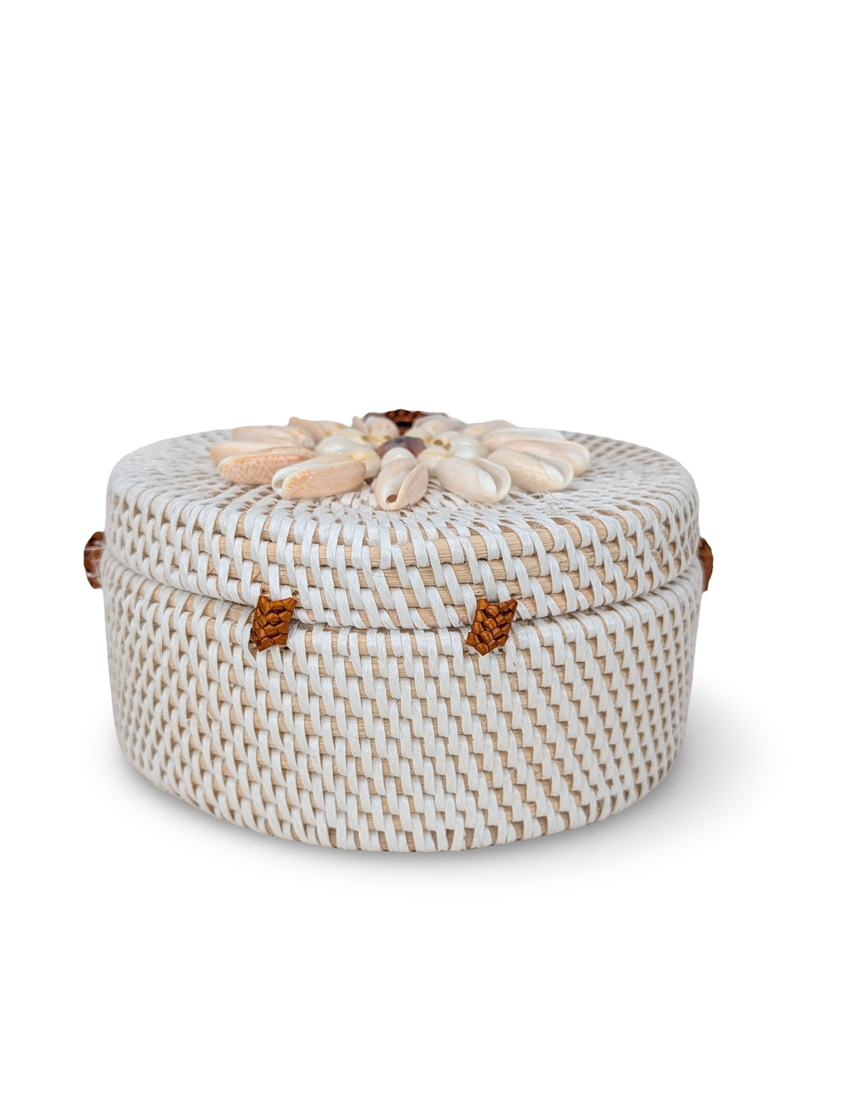 Coastal Boho Handbag, Seashell Floral Purse, Rattan Boho Bag, Bali Style Bag
