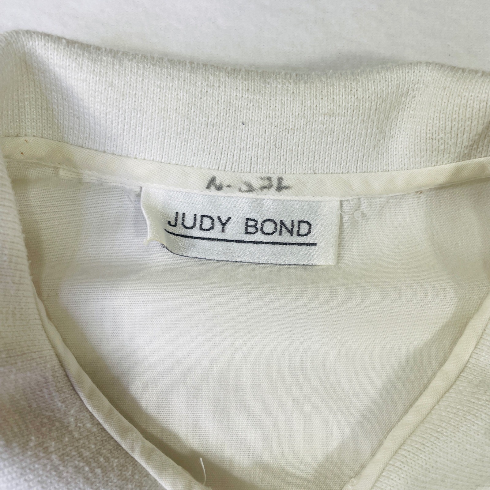 Judy Bond Vintage White Eyelet Embroidered Short Sleeve Blouson Blouse Top