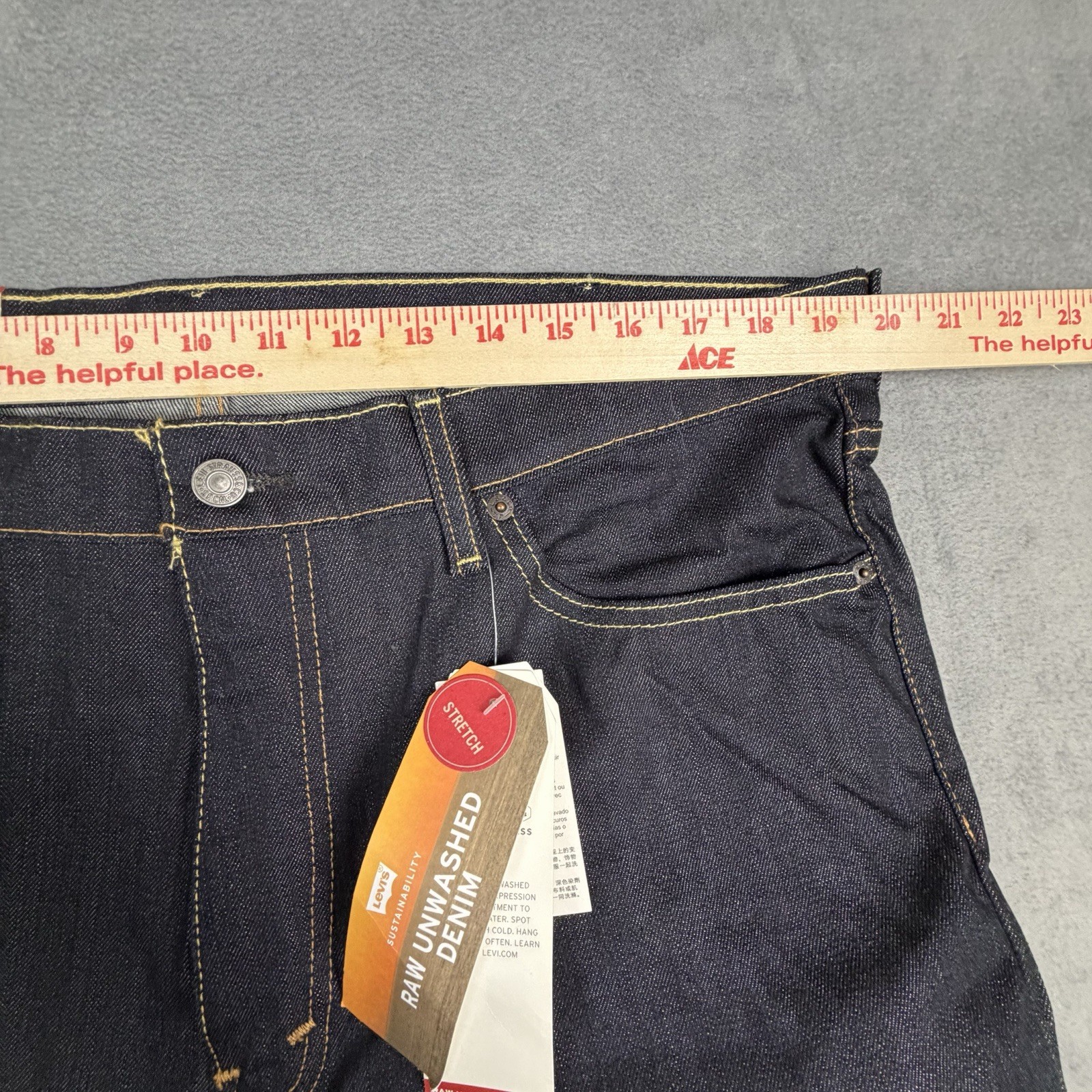 LEVI’S 541 ATHLETIC FIT RAW UNWASHED BLUE DENIM MEN SIZE 38X34 ZIP FLY NWT
