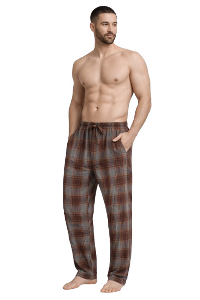 (4 Pack) Men’s Cotton Knit Flannel Plaid Lounge Pajama Pants