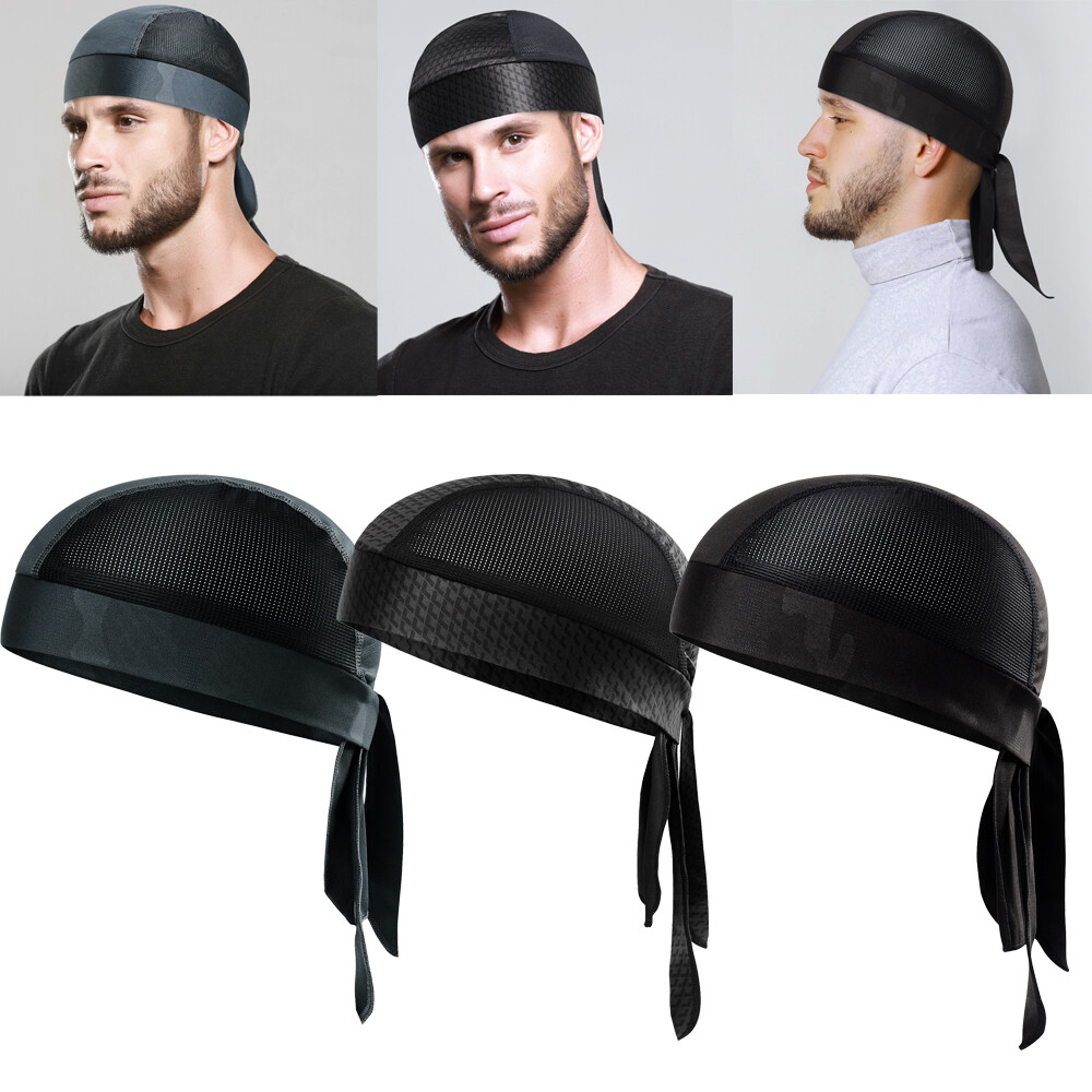 Motorcycle Wrap Biker Du Do Bandana Doo Rag Head Skull Cap Durag Beanie Hat