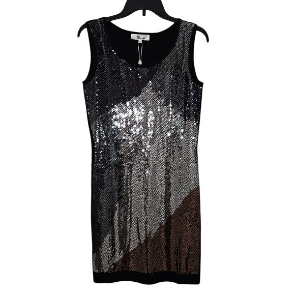 My Tribe Sequin Cashmere Blend Sweater Knit Dress Medium New Party Date Night