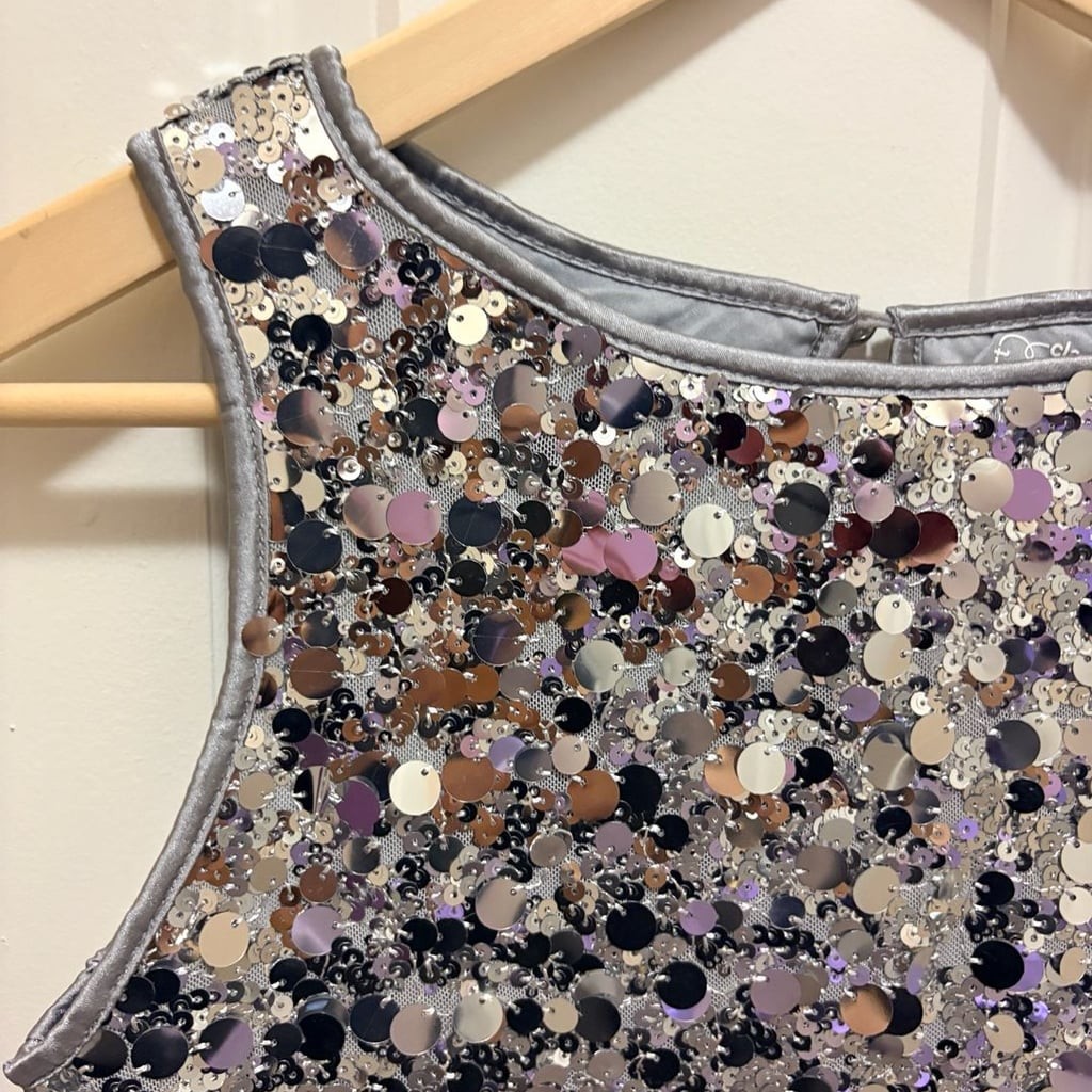 Art Class Girls Silver Sequin Tank Top | Teens XXL