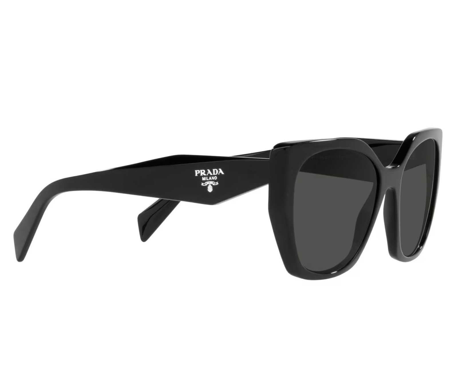 Prada PR19ZS 1AB5S0 Rectangle Sunglasses in Black/Gray Lens 100%