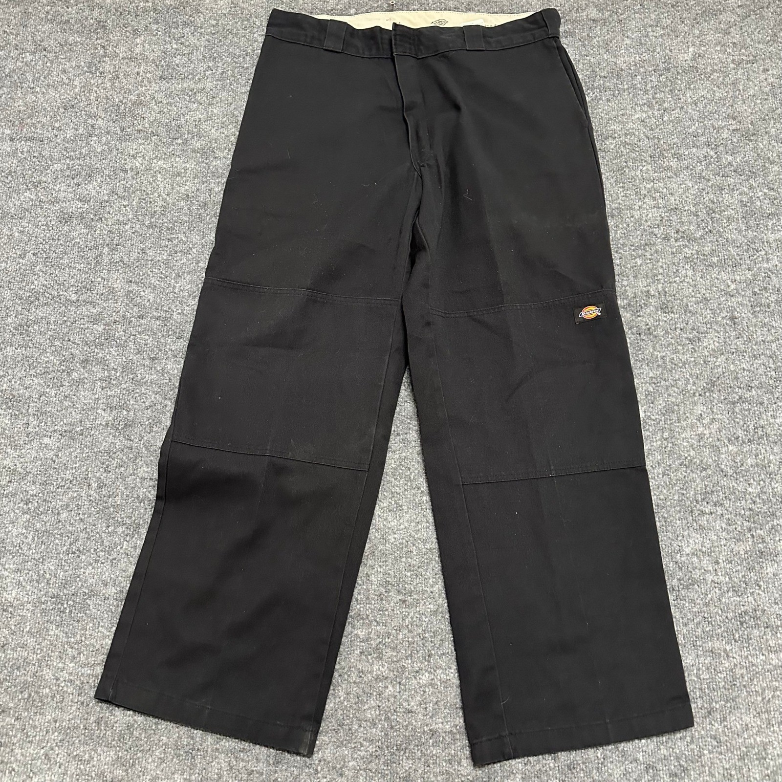 Dickies Pants Mens Size 36×30 Black Loose Fit Double Knee Workwear Twill 85283BK