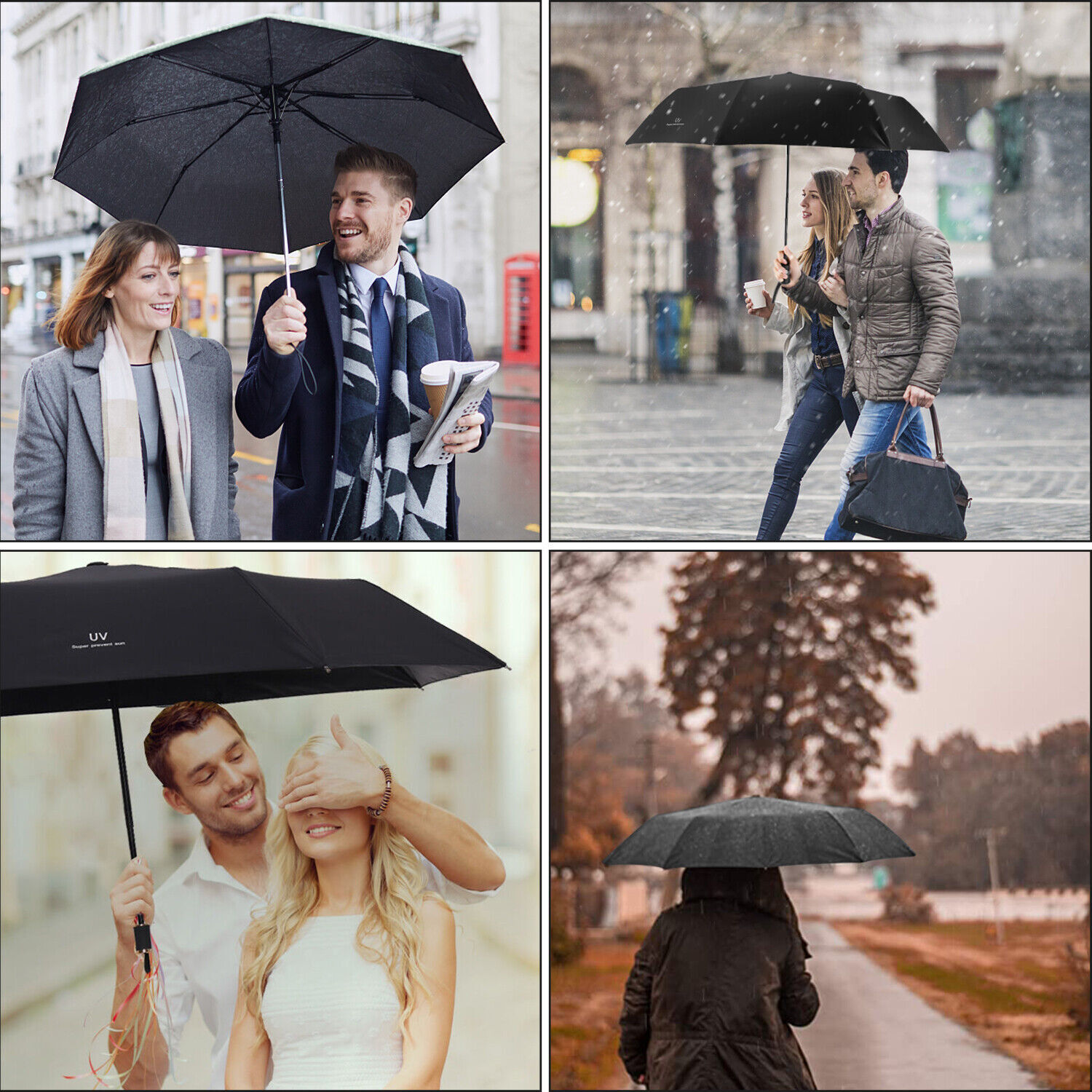 Windproof Travel Umbrellas for Rain – Easy Auto Open Close, Durable & Compact Um